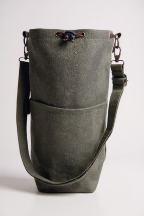 Tantobushcraft Termos - Şişe Taşıma Kılıfı – Mumlu Kanvas, 2L Uyumlu, Ayarlan...