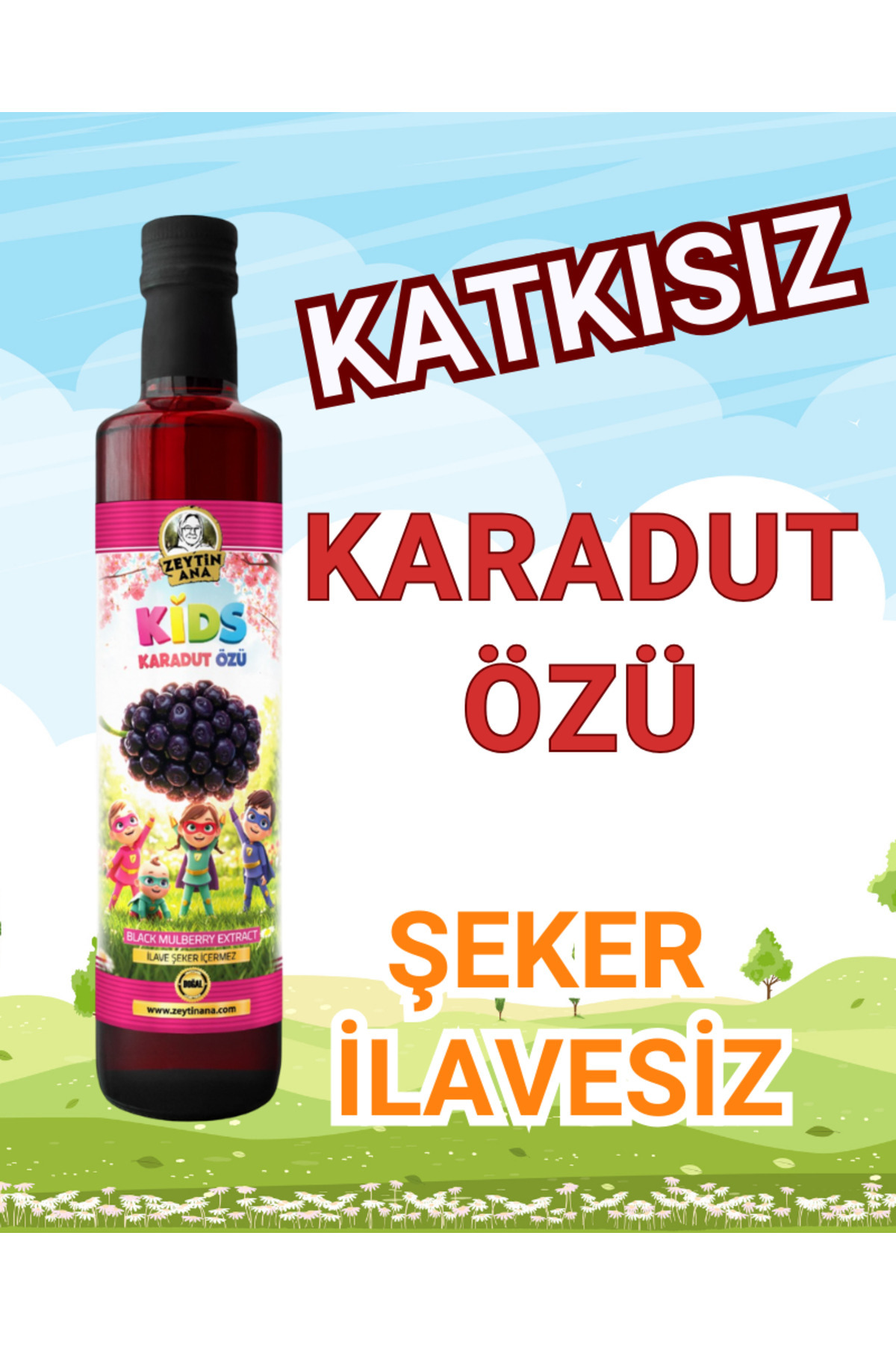 ZEYTİN ANA Kids Karadut Özü 700 gr Katkısız Ve Şeker Ilavesiz (Bebek, Çocuk Tüketebilir)