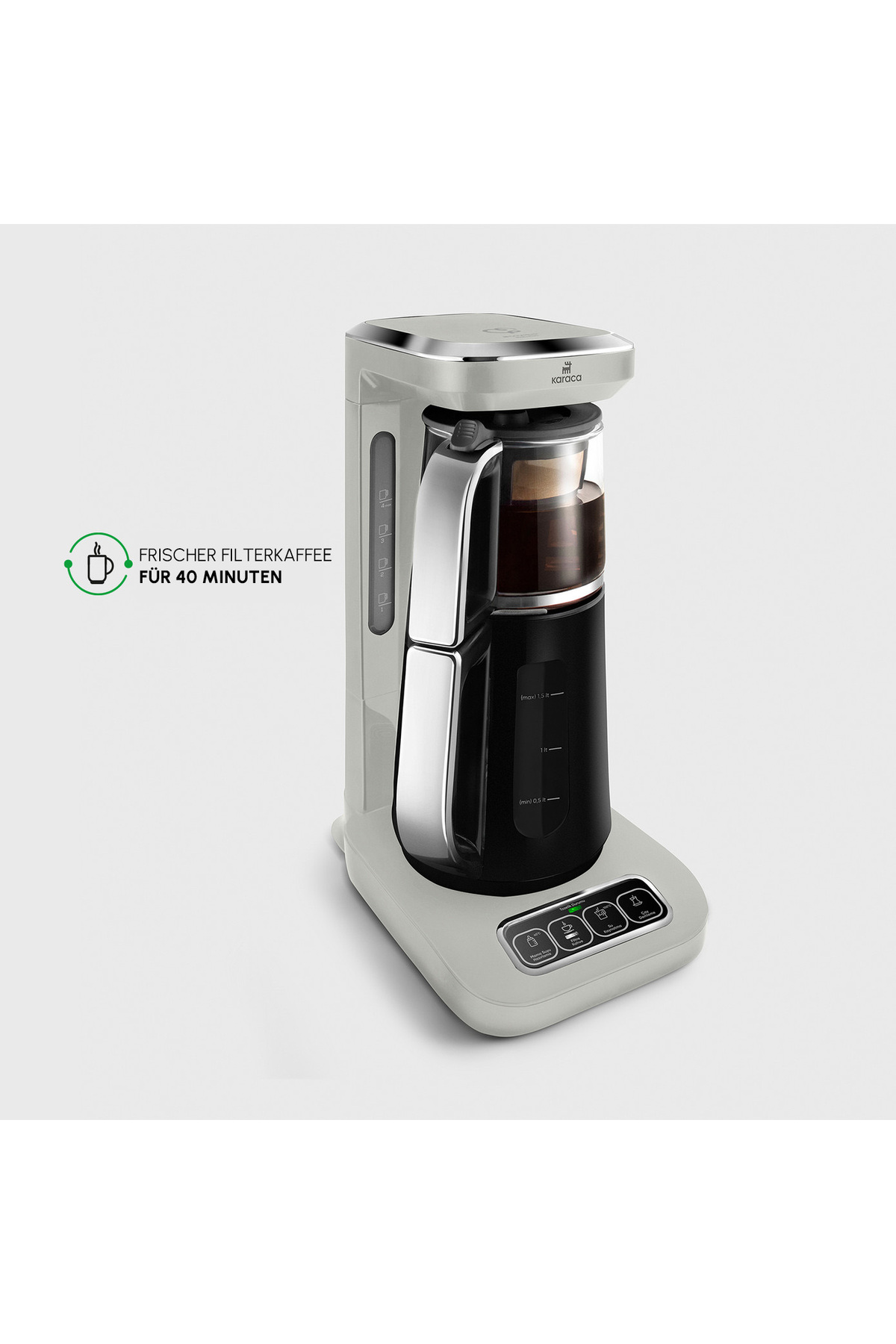 Çaysever Robotea Pro Connect 4-in-1 sprechender automatischer Glas-Teekocher und Filterkaffeebereiter