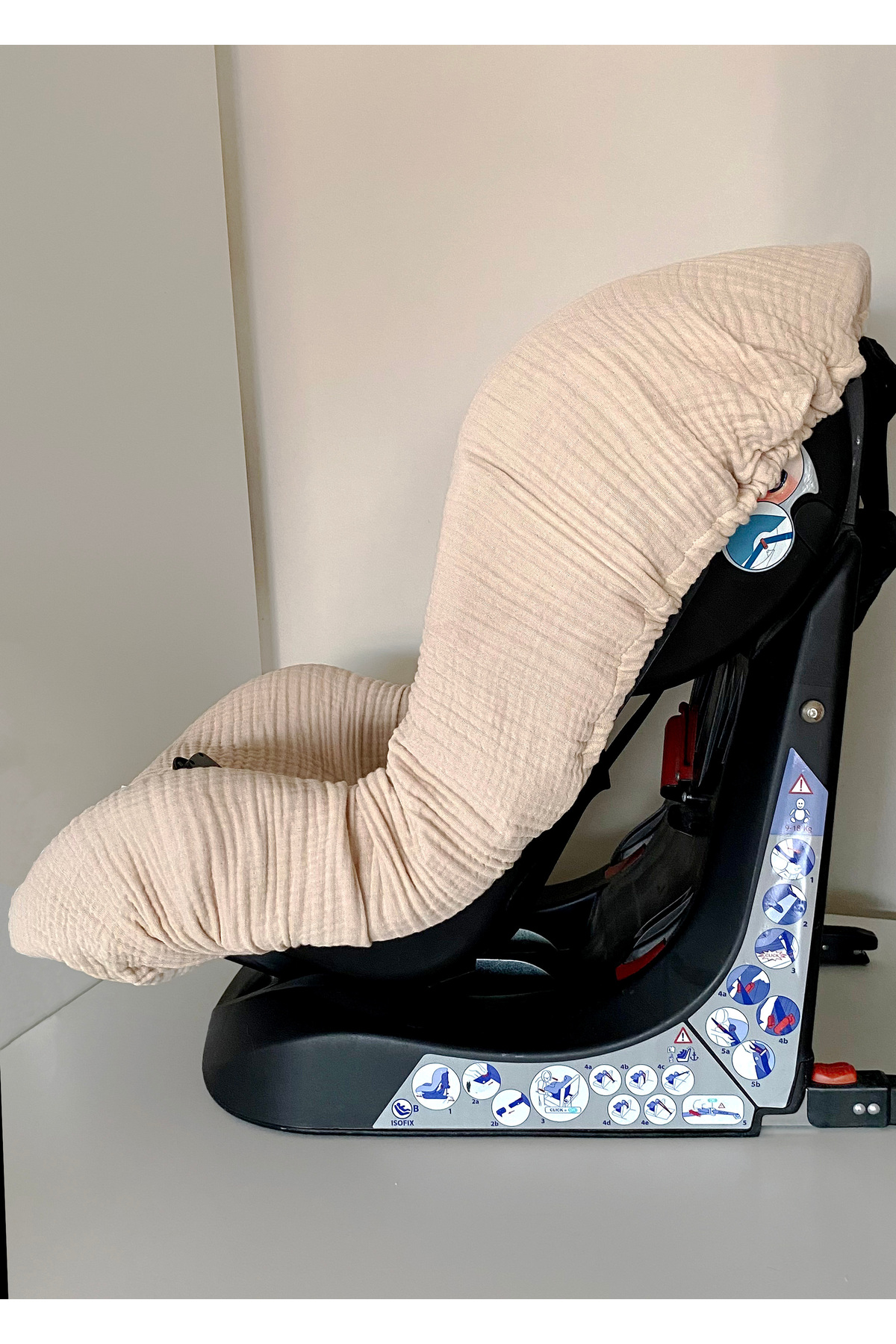 Joyous Mom Kids 4 Katlı Müslin Bebek Oto Koltuk Kılıfı Lastikli %100 Pamuk Organik Oto Koltuk Kılıfı fotoğrafı 7 (önizleme)