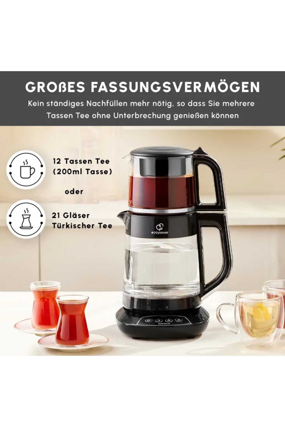 Caysever Maschine, Stahl, Chrome 1700 W, BPA-frei, 0,8 Lt