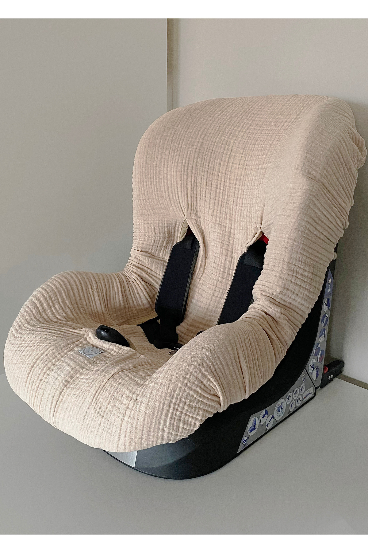 Joyous Mom Kids 4 Katlı Müslin Bebek Oto Koltuk Kılıfı Lastikli %100 Pamuk Organik Oto Koltuk Kılıfı fotoğrafı 3 (önizleme)