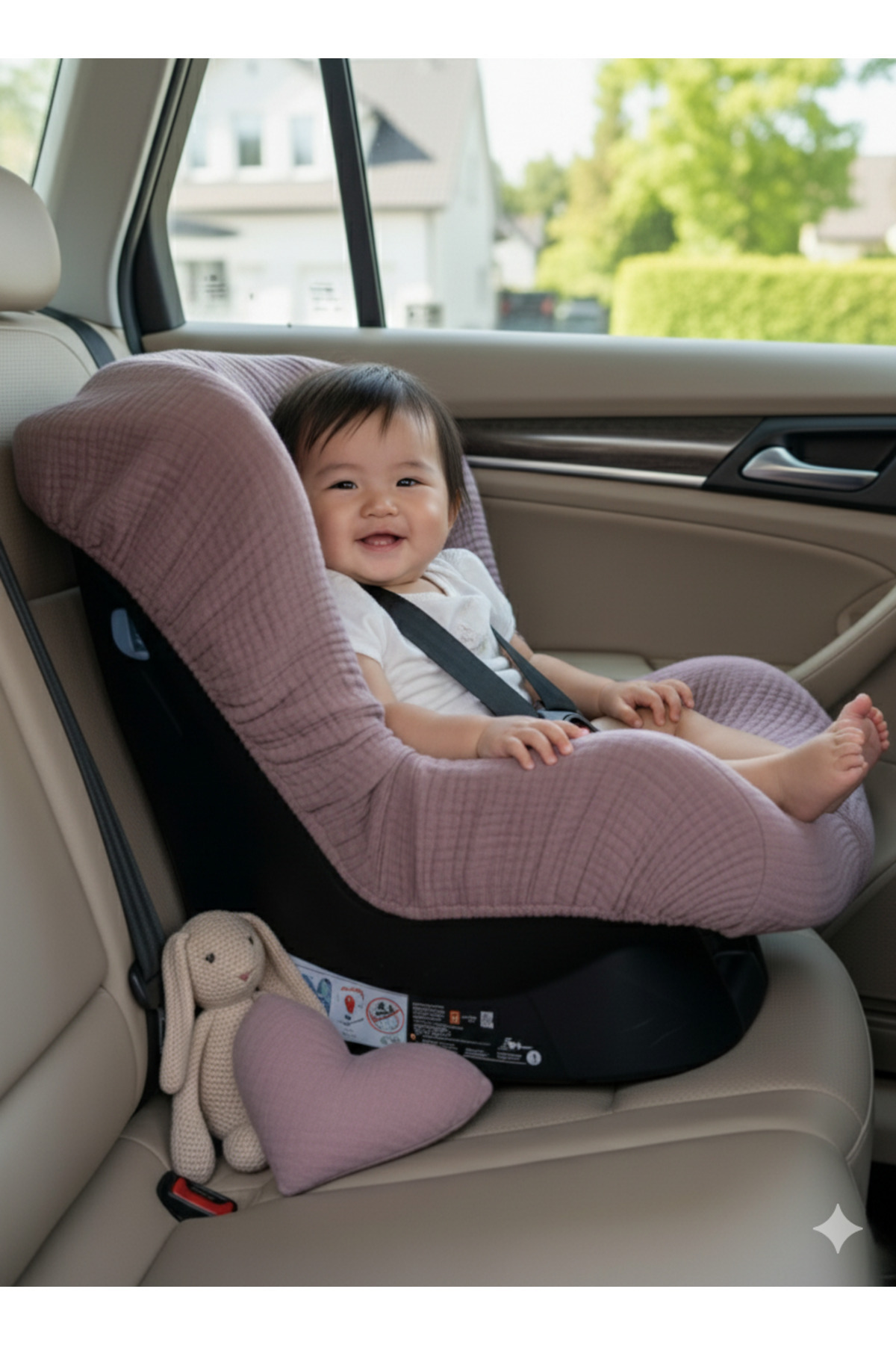 Joyous Mom Kids 4 Katlı Müslin Bebek Oto Koltuk Kılıfı Lastikli %100 Pamuk Organik Oto Koltuk Kılıfı fotoğrafı 2 (önizleme)