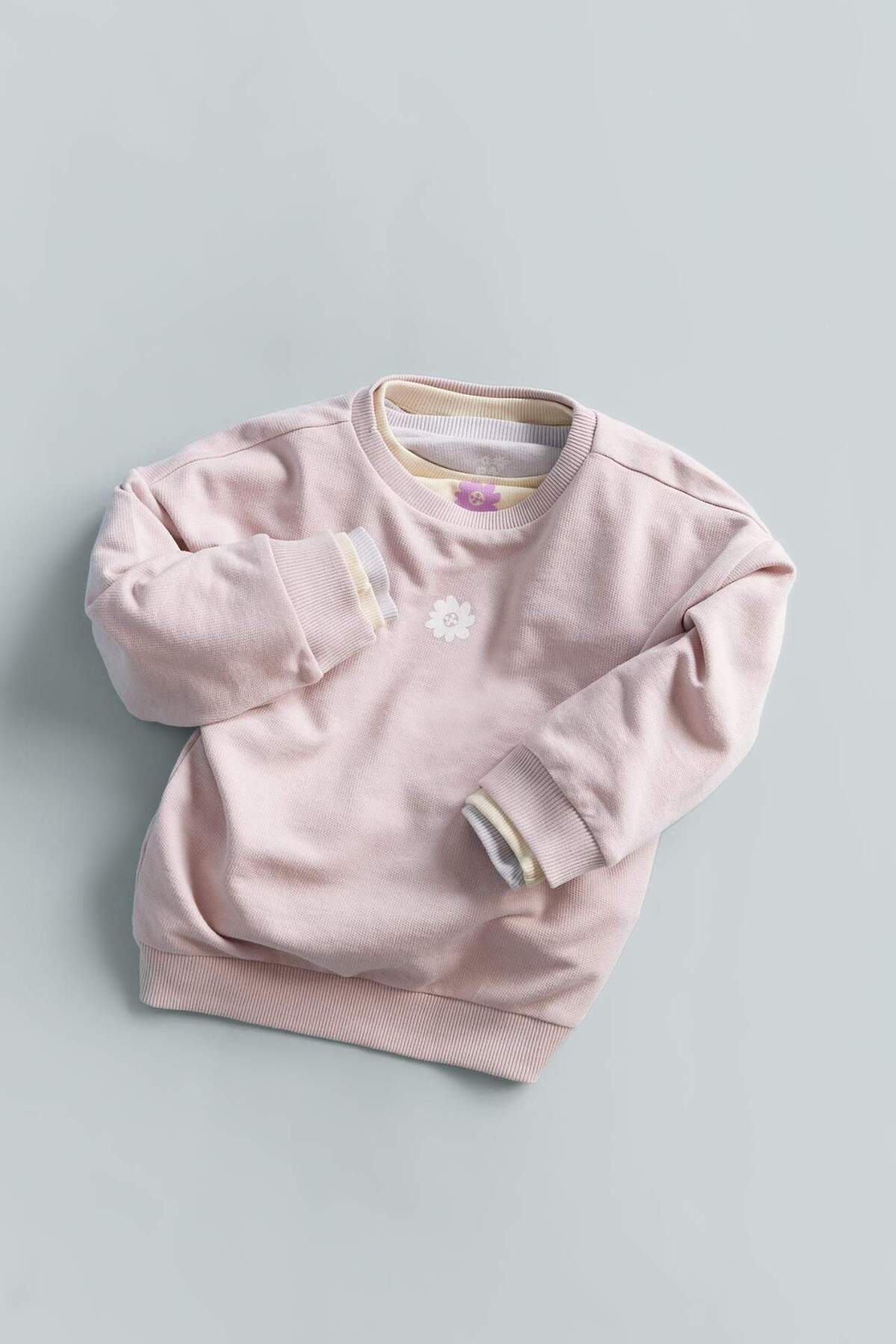 DeFacto Baby-Mädchen-Sweatshirt mit Rundhalsausschnitt und Blumenmuster E8351A525AU
