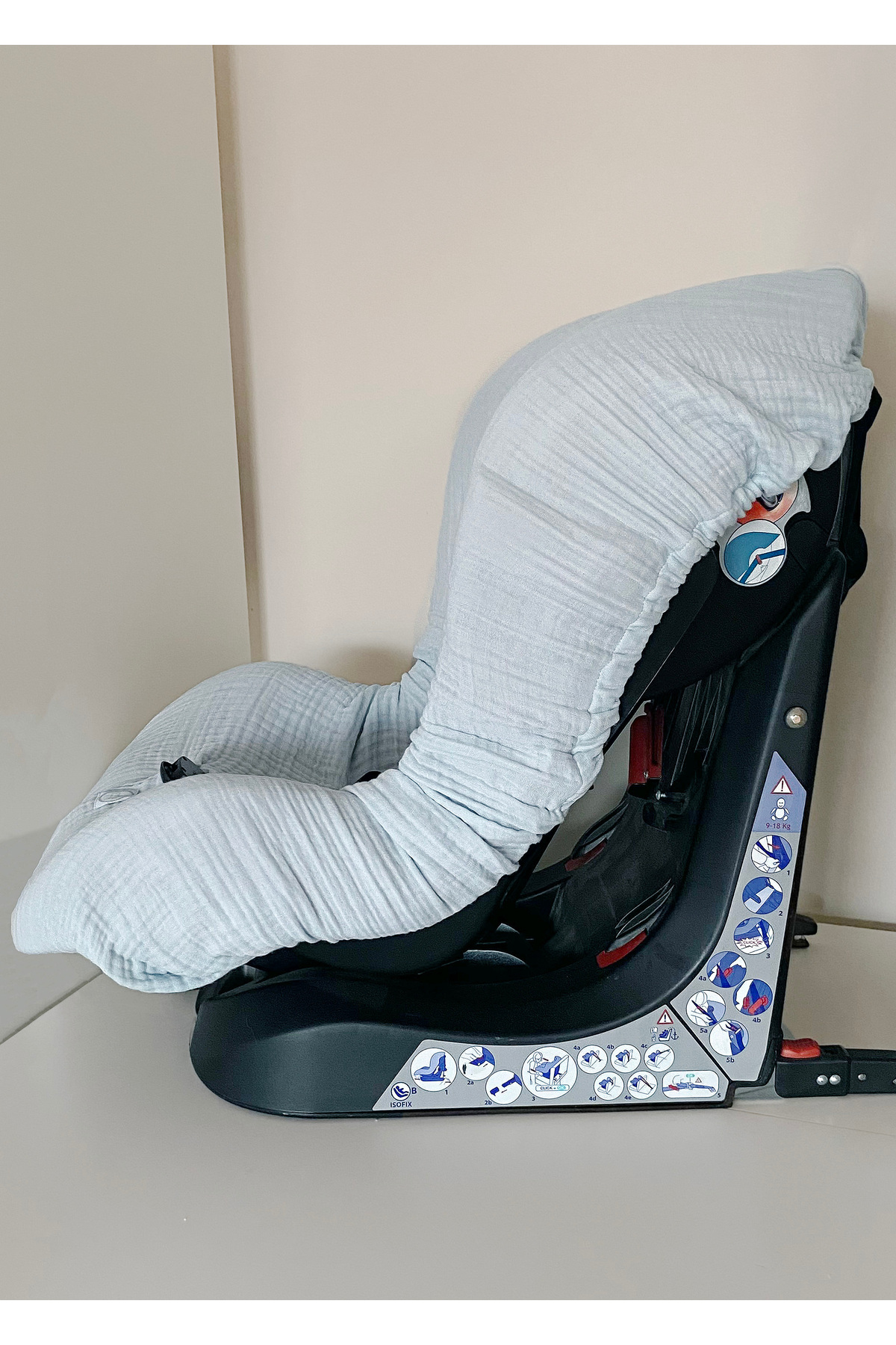 Joyous Mom Kids 4 Katlı Müslin Bebek Oto Koltuk Kılıfı Lastikli %100 Pamuk Organik Oto Koltuk Kılıfı fotoğrafı 7 (önizleme)