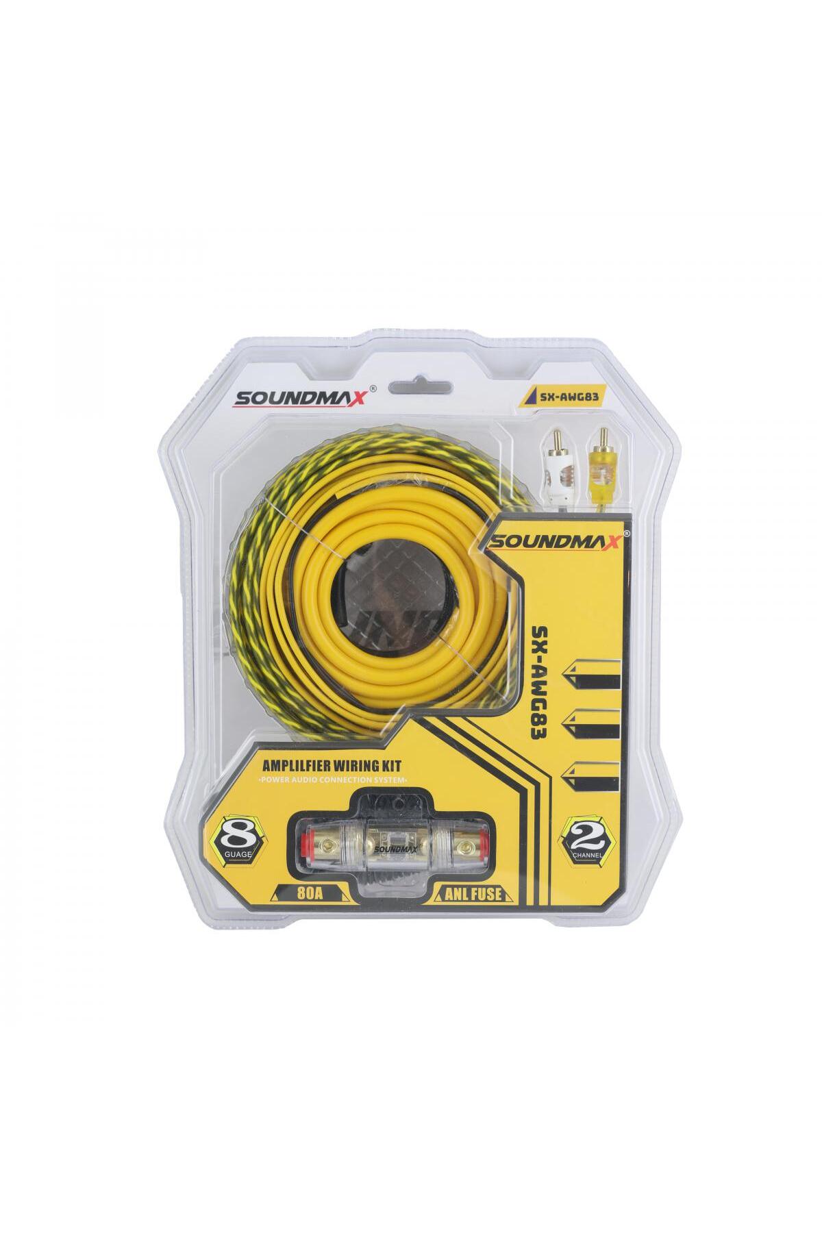 ザアザア 音源セット Soundmax Sx-awg83 8ga profesyonel kalın amfi kablo seti set