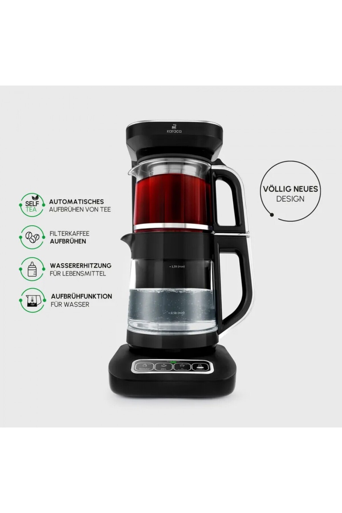 Teaysiver Robotea Pro 4 in 1 sprechende automatische Glas-Tee- und Filterkaffee Brühmaschine