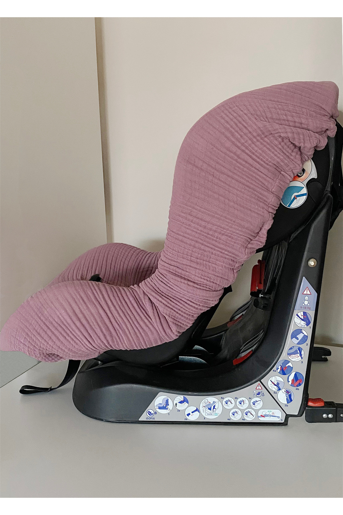 Joyous Mom Kids 4 Katlı Müslin Bebek Oto Koltuk Kılıfı Lastikli %100 Pamuk Organik Oto Koltuk Kılıfı fotoğrafı 7 (önizleme)