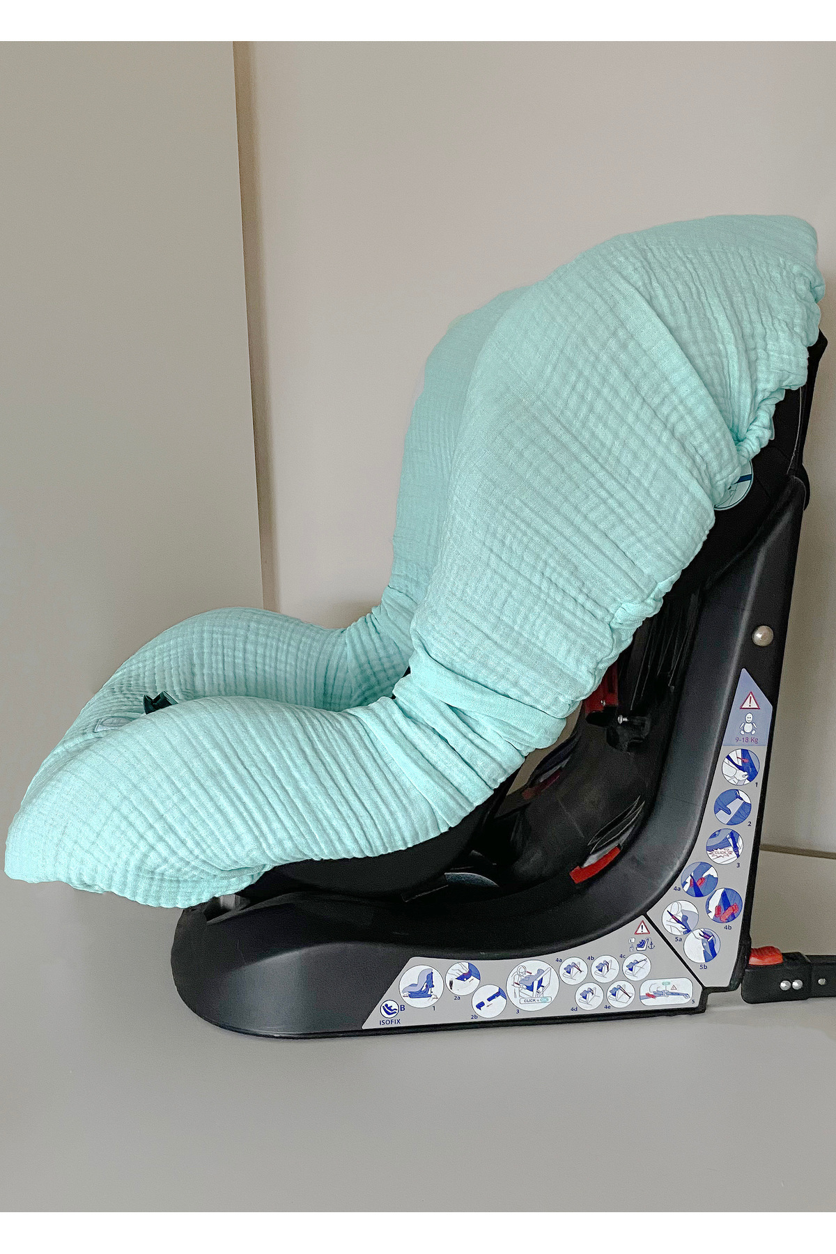 Joyous Mom Kids 4 Katlı Müslin Bebek Oto Koltuk Kılıfı Lastikli %100 Pamuk Organik Oto Koltuk Kılıfı fotoğrafı 7 (önizleme)