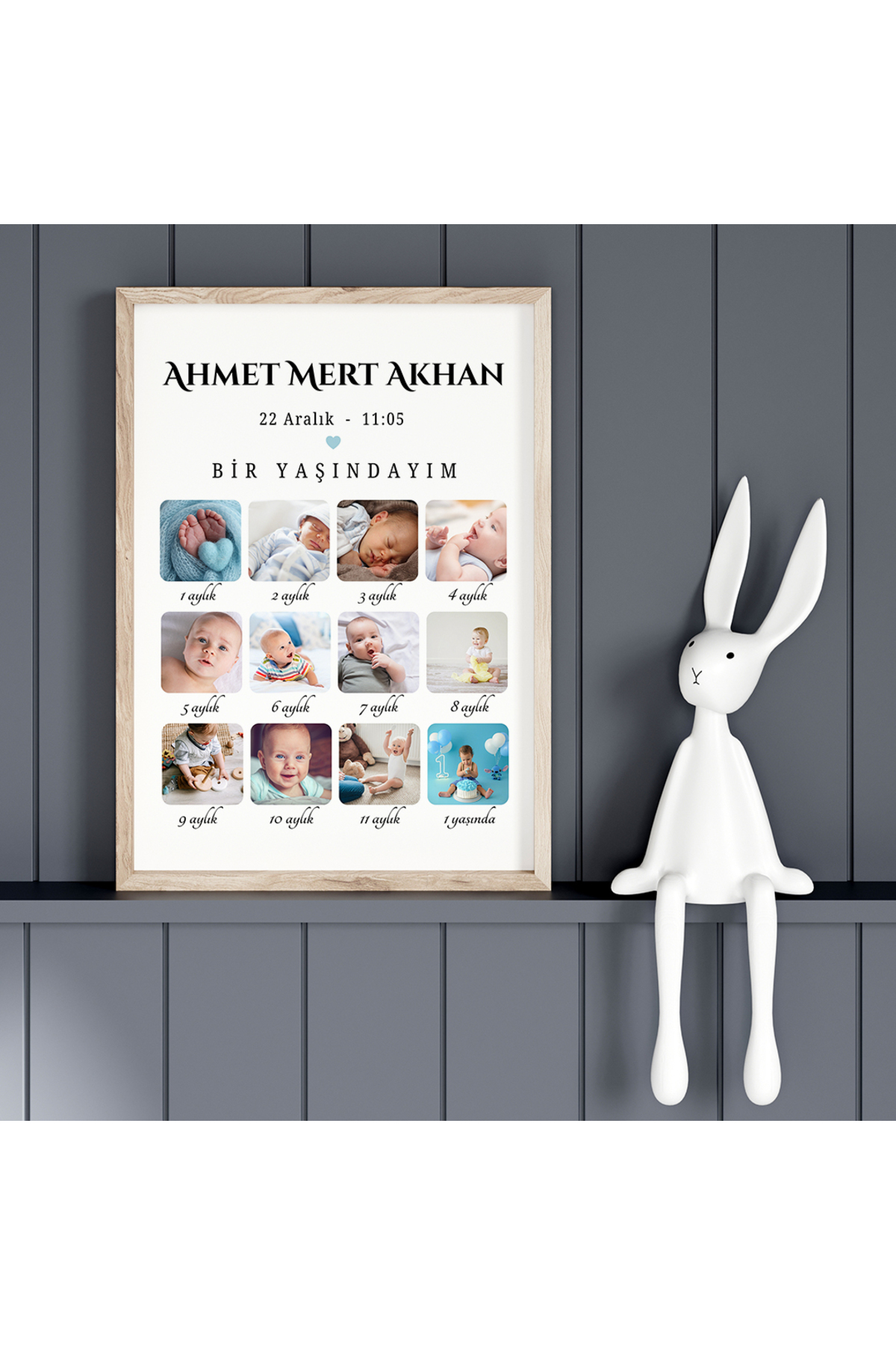 CKA Tasarım Bebek 1 Yaş Anı Tablosu, 1 Yaşındayım Bebek Odası Tablosu, 1 Yaş Hatıra Çerçevesi fotoğrafı 5 (önizleme)