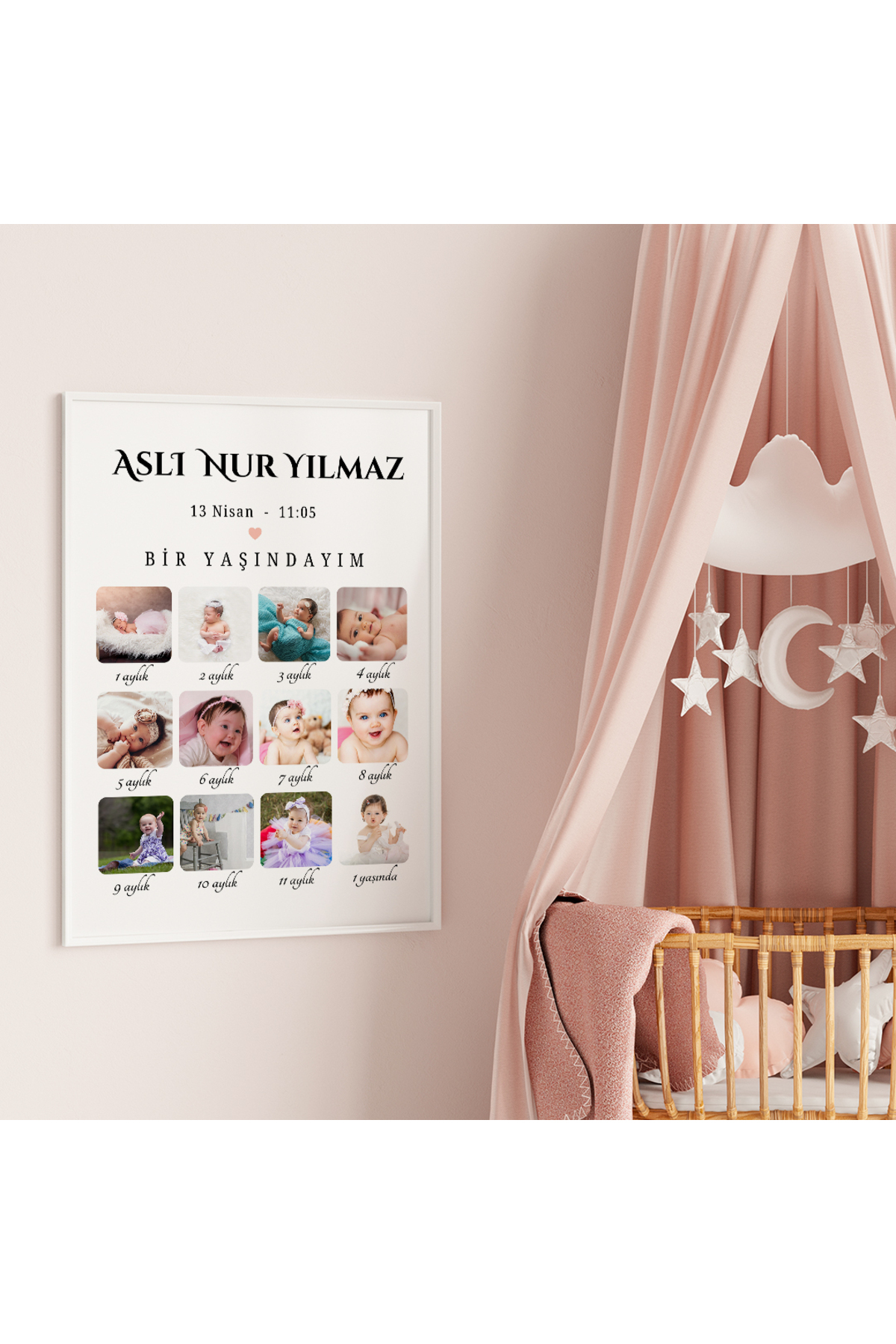 CKA Tasarım Bebek 1 Yaş Anı Tablosu, 1 Yaşındayım Bebek Odası Tablosu, 1 Yaş Hatıra Çerçevesi fotoğrafı 4 (önizleme)