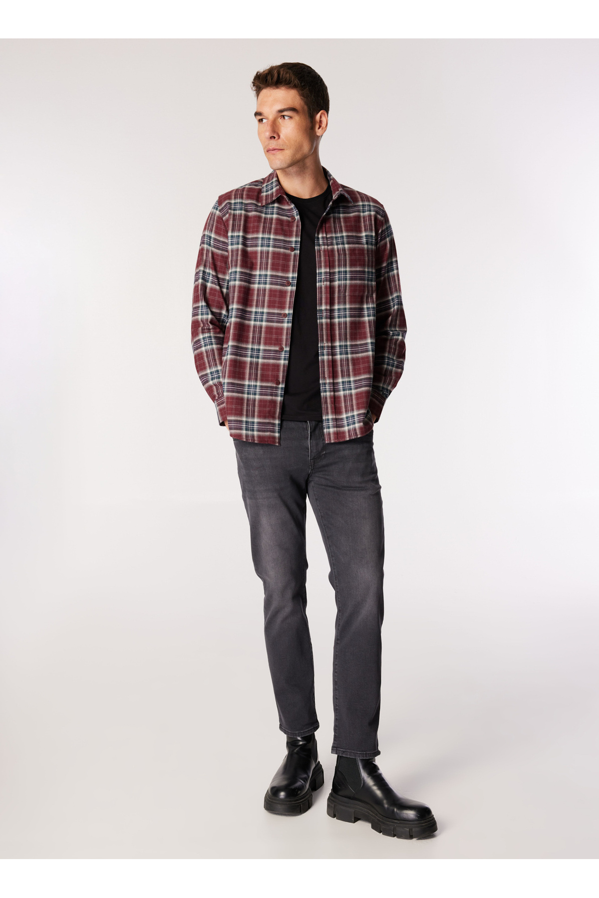 پیراهن مردانه شطرنجی آستین بلند | لی کوپر Lee Cooper 251 LCM 241013 - تصویر 2