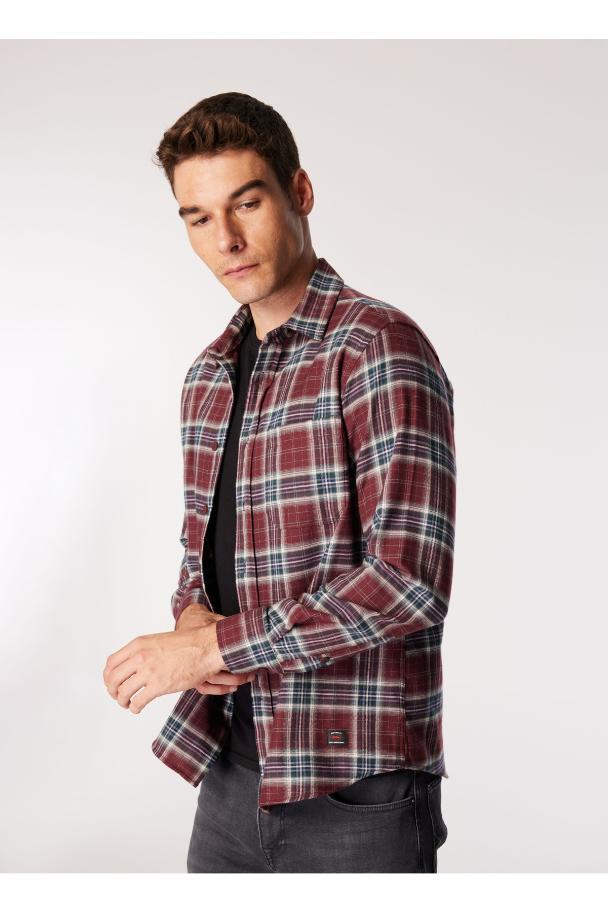 پیراهن مردانه شطرنجی آستین بلند | لی کوپر Lee Cooper 251 LCM 241013 - تصویر 3