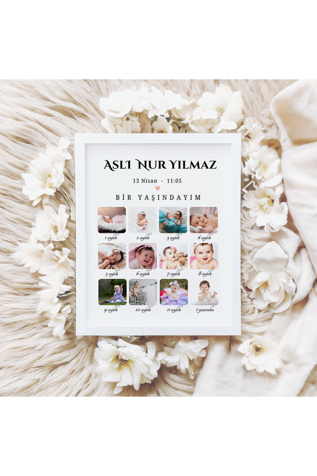 CKA Tasarım Bebek 1 Yaş Anı Tablosu, 1 Yaşındayım Bebek Odası Tablosu, 1 Yaş Hatıra Çerçevesi fotoğrafı 5 (önizleme)