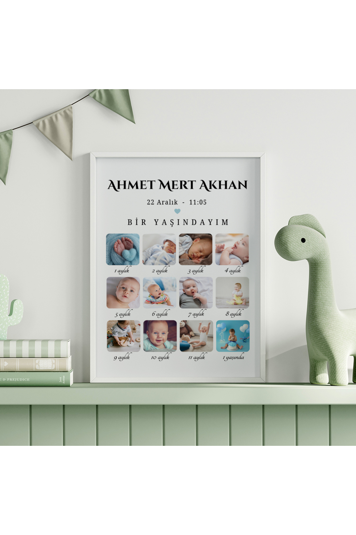 CKA Tasarım Bebek 1 Yaş Anı Tablosu, 1 Yaşındayım Bebek Odası Tablosu, 1 Yaş Hatıra Çerçevesi fotoğrafı 6 (önizleme)