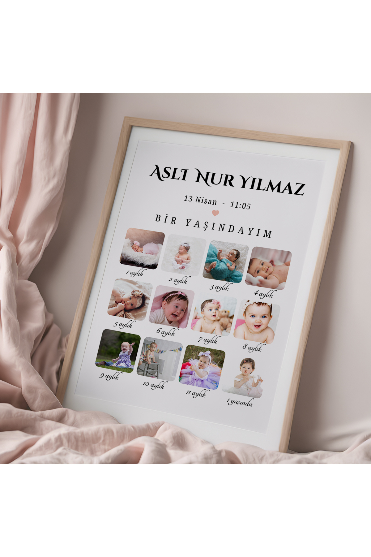 CKA Tasarım Bebek 1 Yaş Anı Tablosu, 1 Yaşındayım Bebek Odası Tablosu, 1 Yaş Hatıra Çerçevesi fotoğrafı 4 (önizleme)