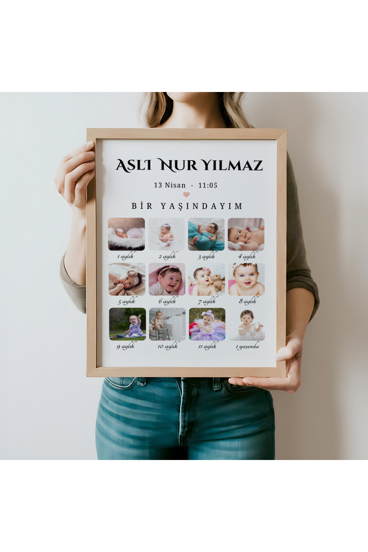 CKA Tasarım Bebek 1 Yaş Anı Tablosu, 1 Yaşındayım Bebek Odası Tablosu, 1 Yaş Hatıra Çerçevesi fotoğrafı 3 (önizleme)