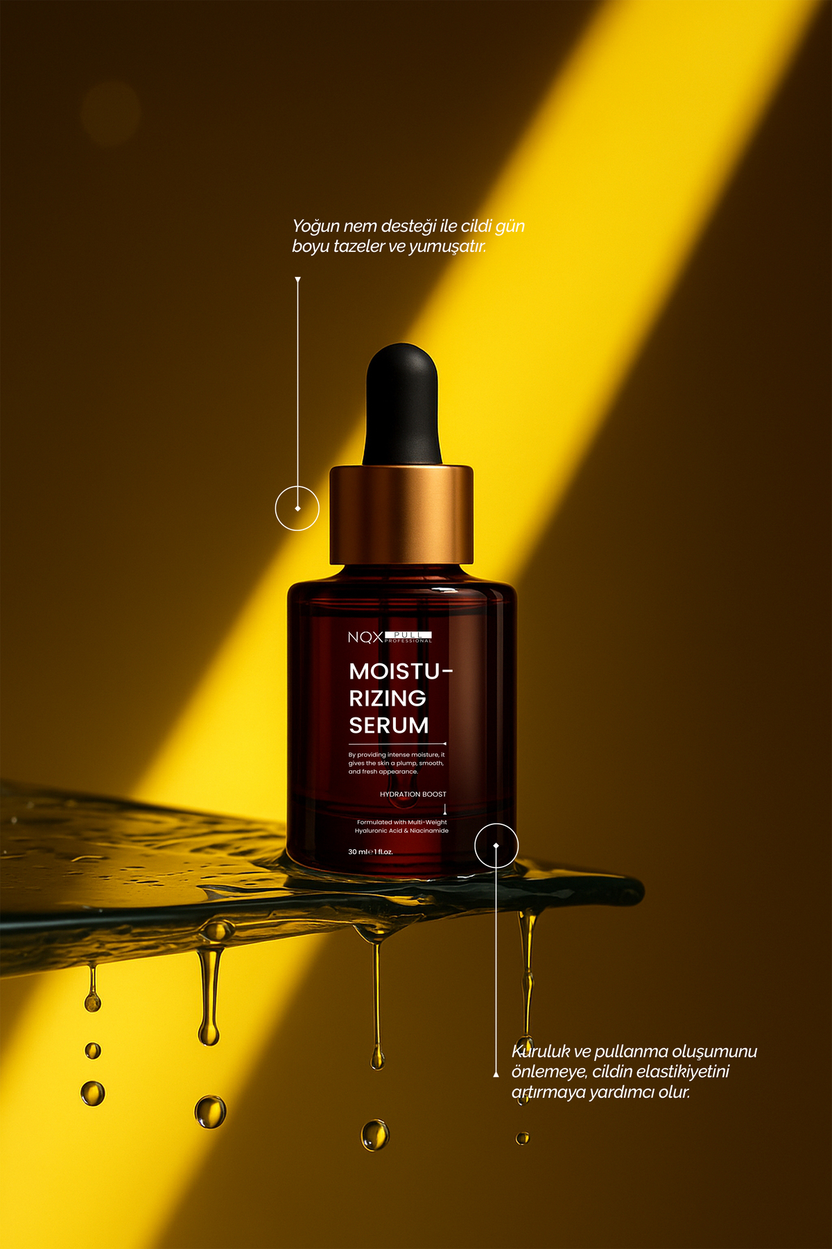 Moısturızıng Serum Nemlendirici & Canlandırıcı Gözenek Sıkılaştırıcı Yoğun Nem Bomba Serum 30 ml — CVS44 — تصویر 3 از 4