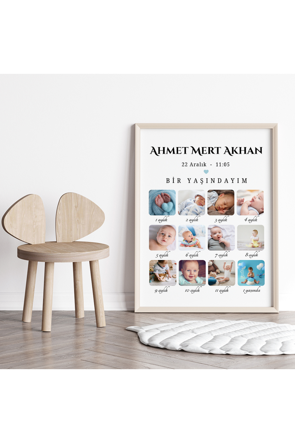 CKA Tasarım Bebek 1 Yaş Anı Tablosu, 1 Yaşındayım Bebek Odası Tablosu, 1 Yaş Hatıra Çerçevesi fotoğrafı 6 (önizleme)