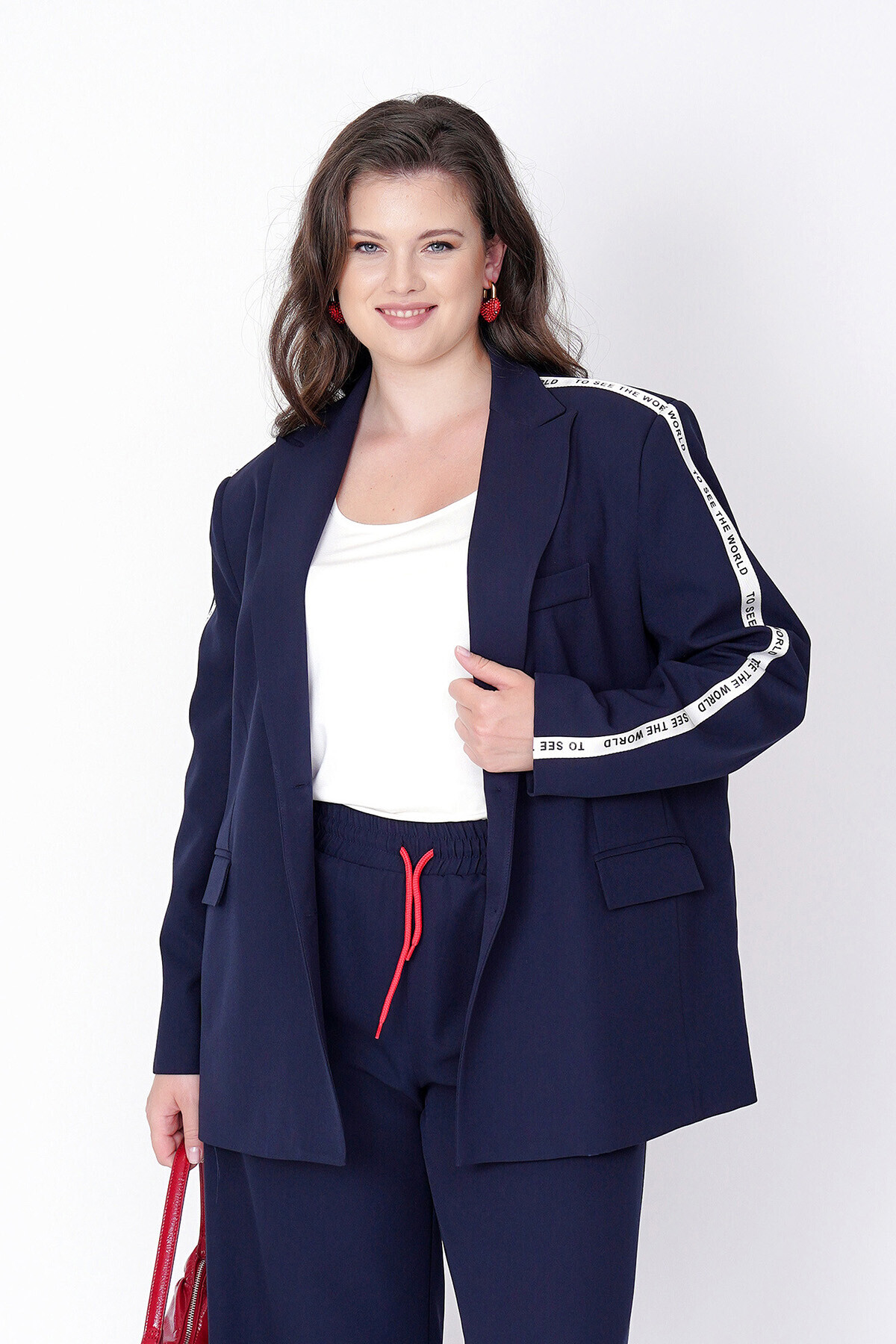 Büyük Moda  YANI ŞERİT DETAYLI BLAZER CEKET - Görsel 6