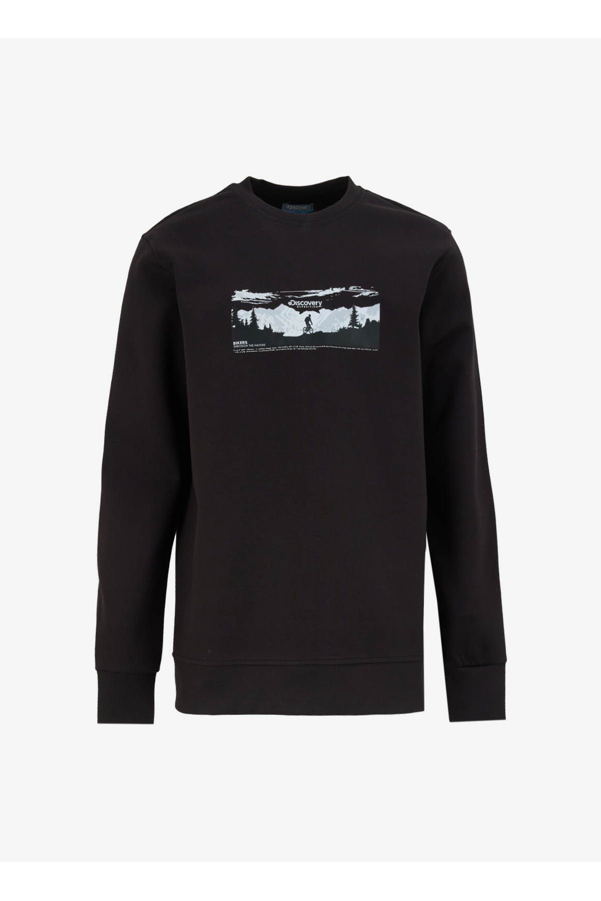 دیسکاوری اکسپدیشن سویشرت مردانه مشکی یقه گرد، طرح‌دار، راحت، D4WM-SWT3224