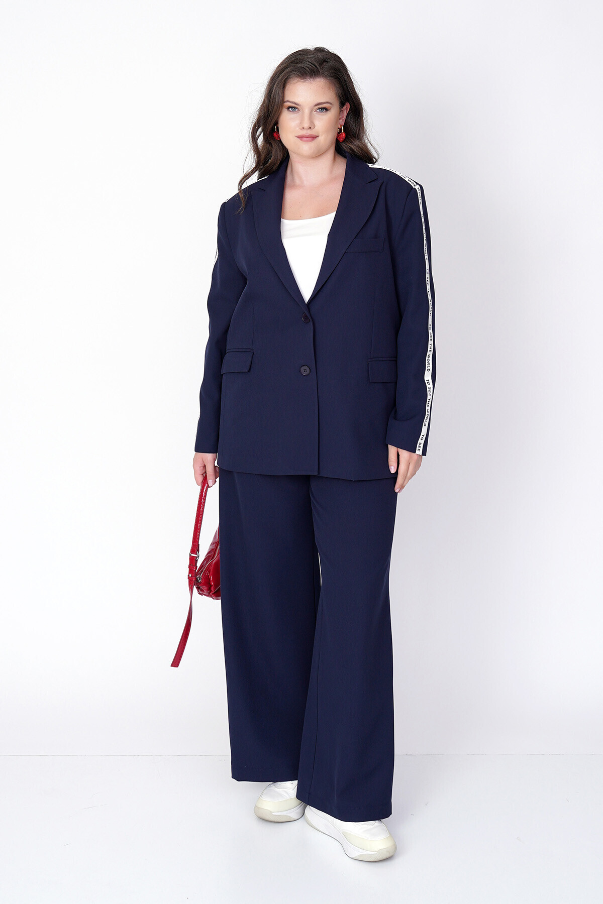 Büyük Moda  YANI ŞERİT DETAYLI BLAZER CEKET - Görsel 5