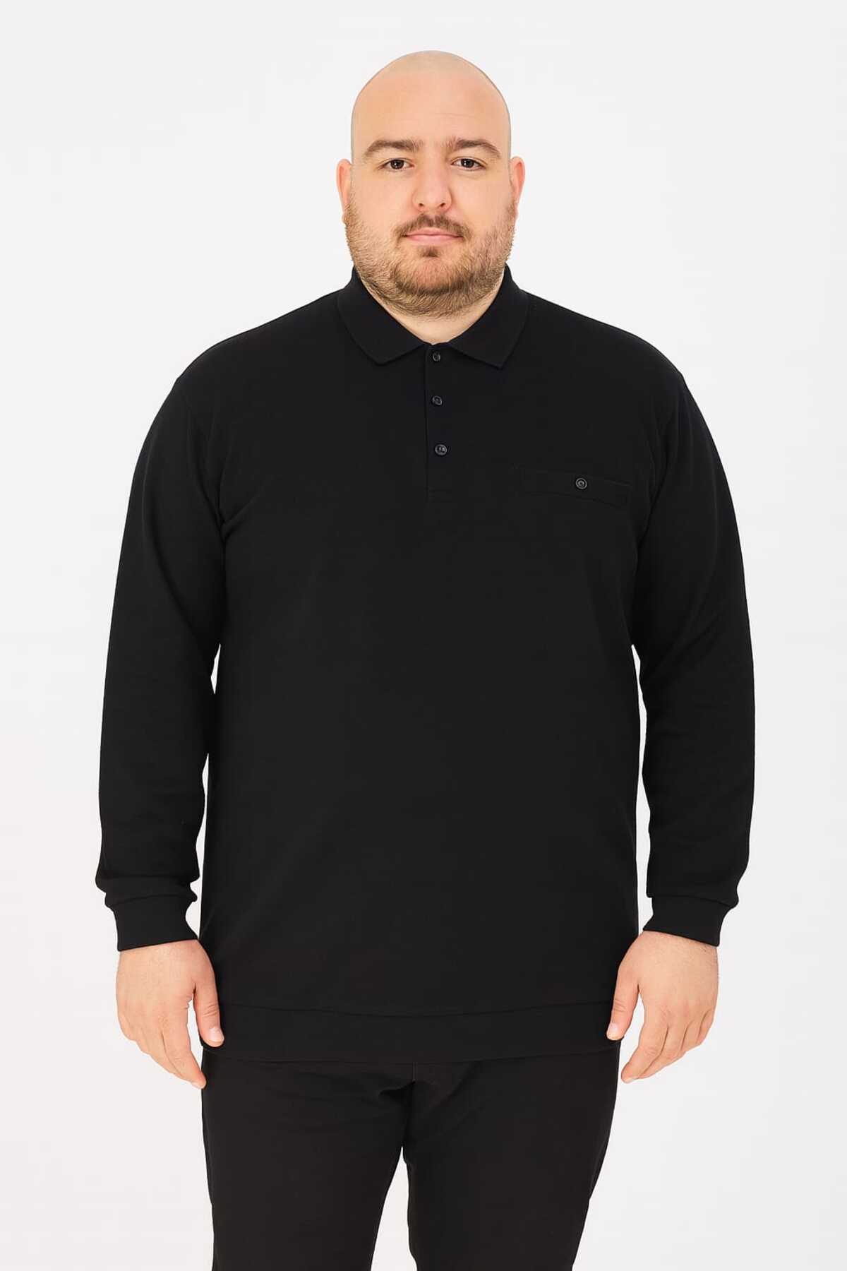 ÖZ BARLA TRİKO Büyük Beden Yakalı Cepli Selanik Baba Kazak [pamuklu Üst Kalite Gramajlı Kalın Ürün] 3xl.4xl