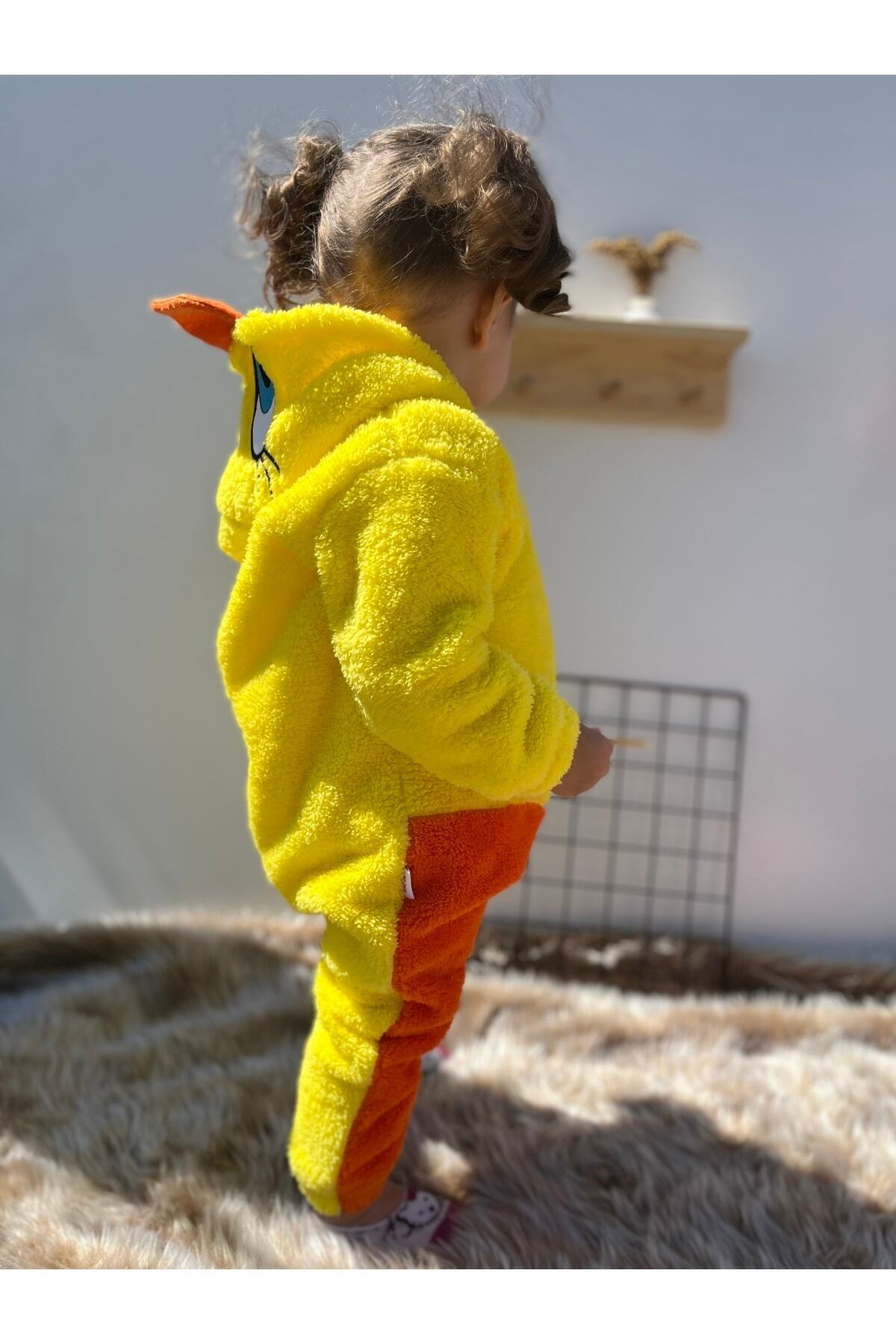 Minizade Welsoft Peluş Unisex Fermuarlı Kışlık Ördek Bebek Uyku Tulumu fotoğrafı 5 (önizleme)