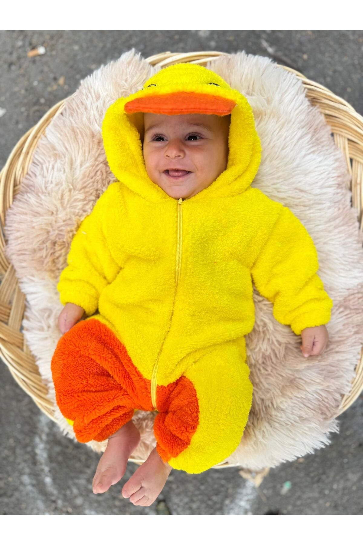 Minizade Welsoft Peluş Unisex Fermuarlı Kışlık Ördek Bebek Uyku Tulumu fotoğrafı 4 (önizleme)