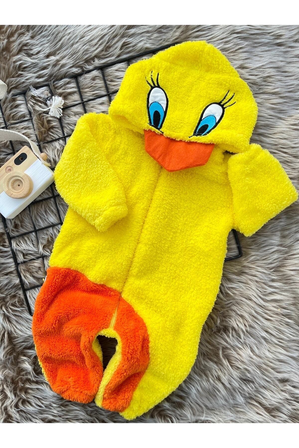 Minizade Welsoft Peluş Unisex Fermuarlı Kışlık Ördek Bebek Uyku Tulumu fotoğrafı 7 (önizleme)