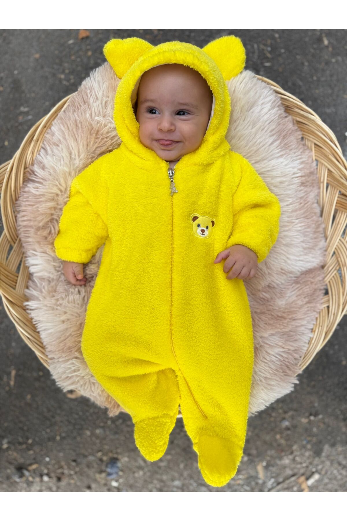 Minizade Wellsoft Peluş Unisex Fermuarlı Kışlık Bebek Uyku Tulumu Bebek Tulumu Çocuk Tulumu Çocuk Kostümü fotoğrafı 5 (önizleme)