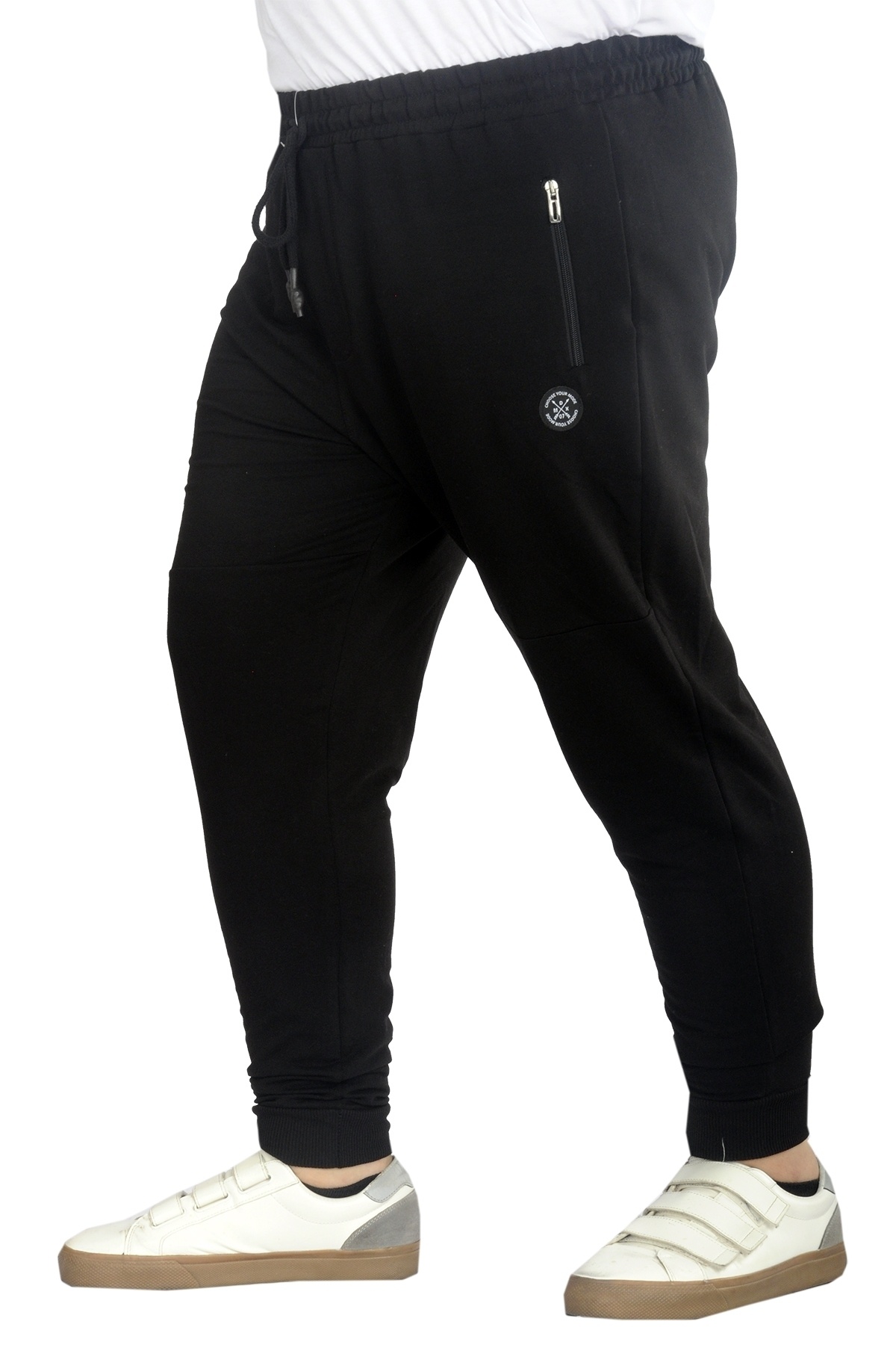 ModeXL Mode Xl Büyük Beden Eşofman Altı Darpaça Zippered 22501 Siyah