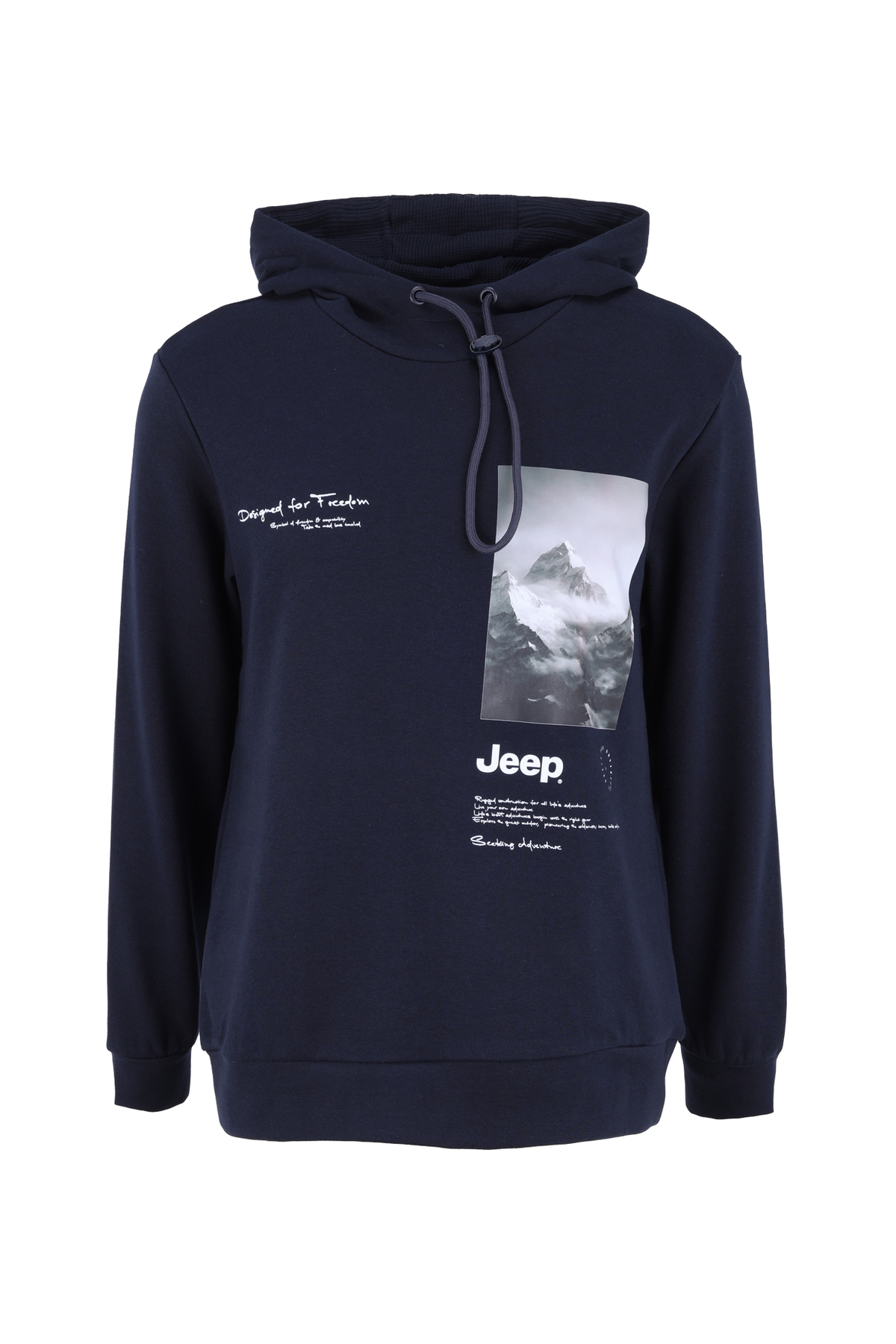 JEEP Kapüşon Yaka Baskılı Lacivert Erkek Sweatshırt C4WM-SWT4239