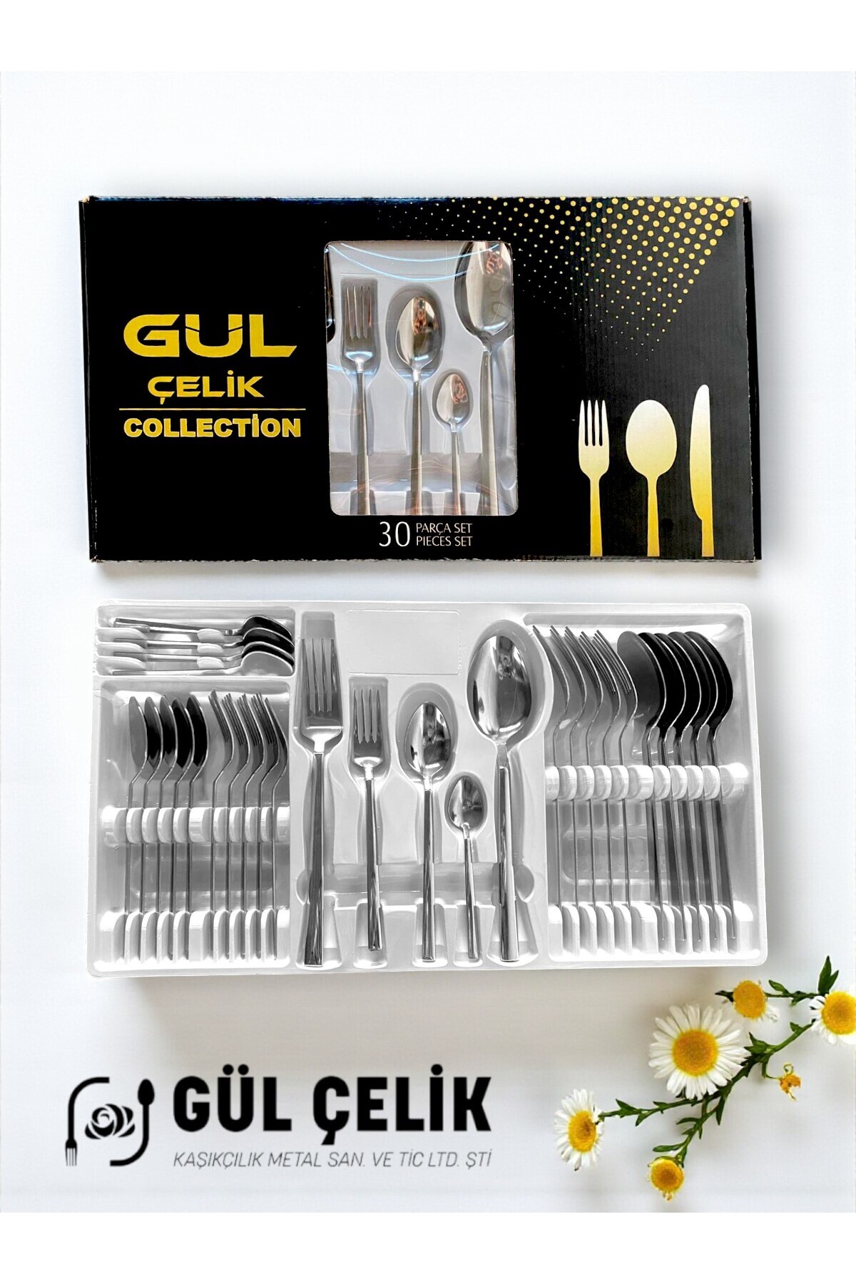 KAVEH 30 Piece Cutlery Set for 6 People Simple Model 18/0 Quality Boxed