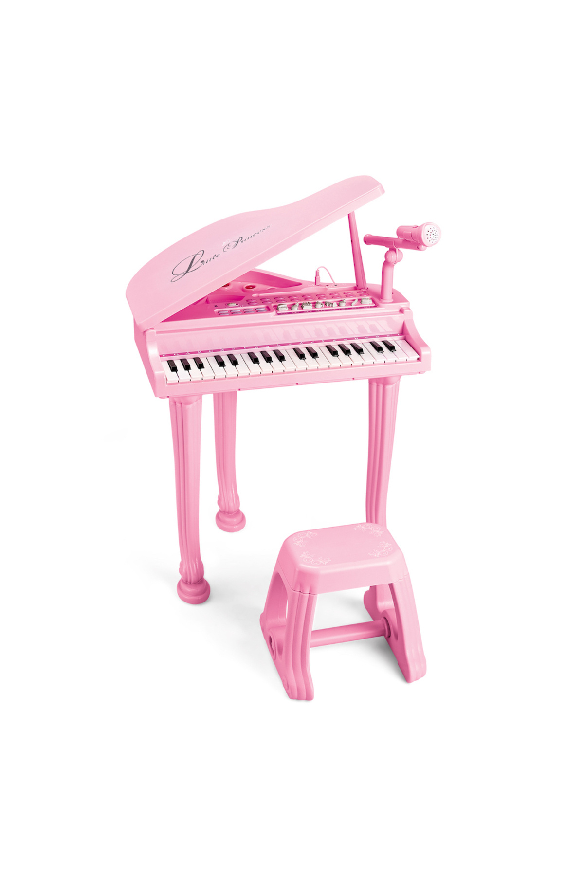 Genel Markalar 37 Tuşlu Mini Piano Mikrofonlu Ve Tabureli Çocuk Piyano Pembe-88022