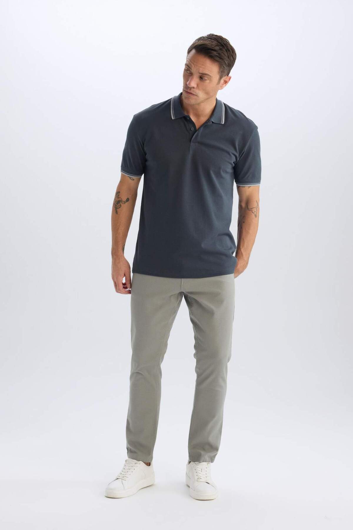 دفاکتو Slim Fit Slim Cut Skinny Leg Chino Canvas شلوار C2401AX24SP