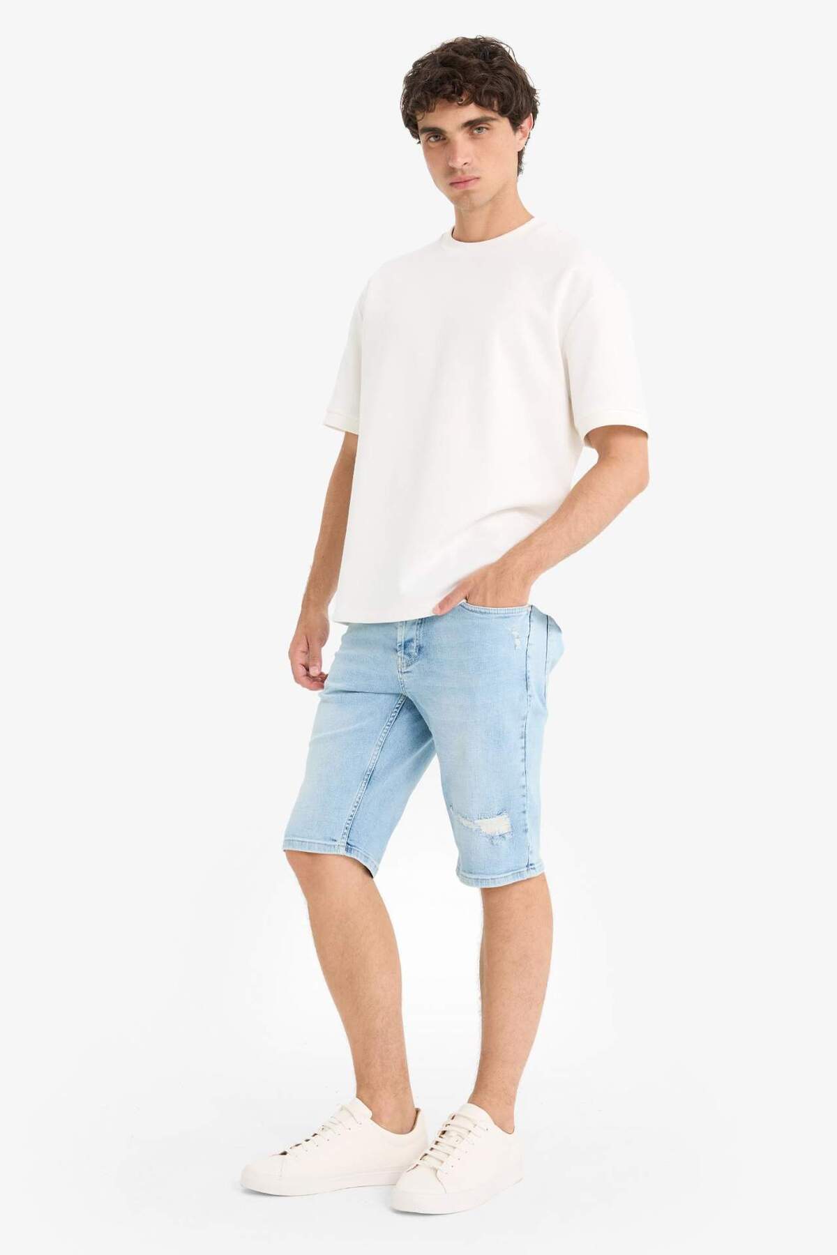 دفاکتو Slim Fit Slim Cut شلوارک جین برمودا F4685AX25SM