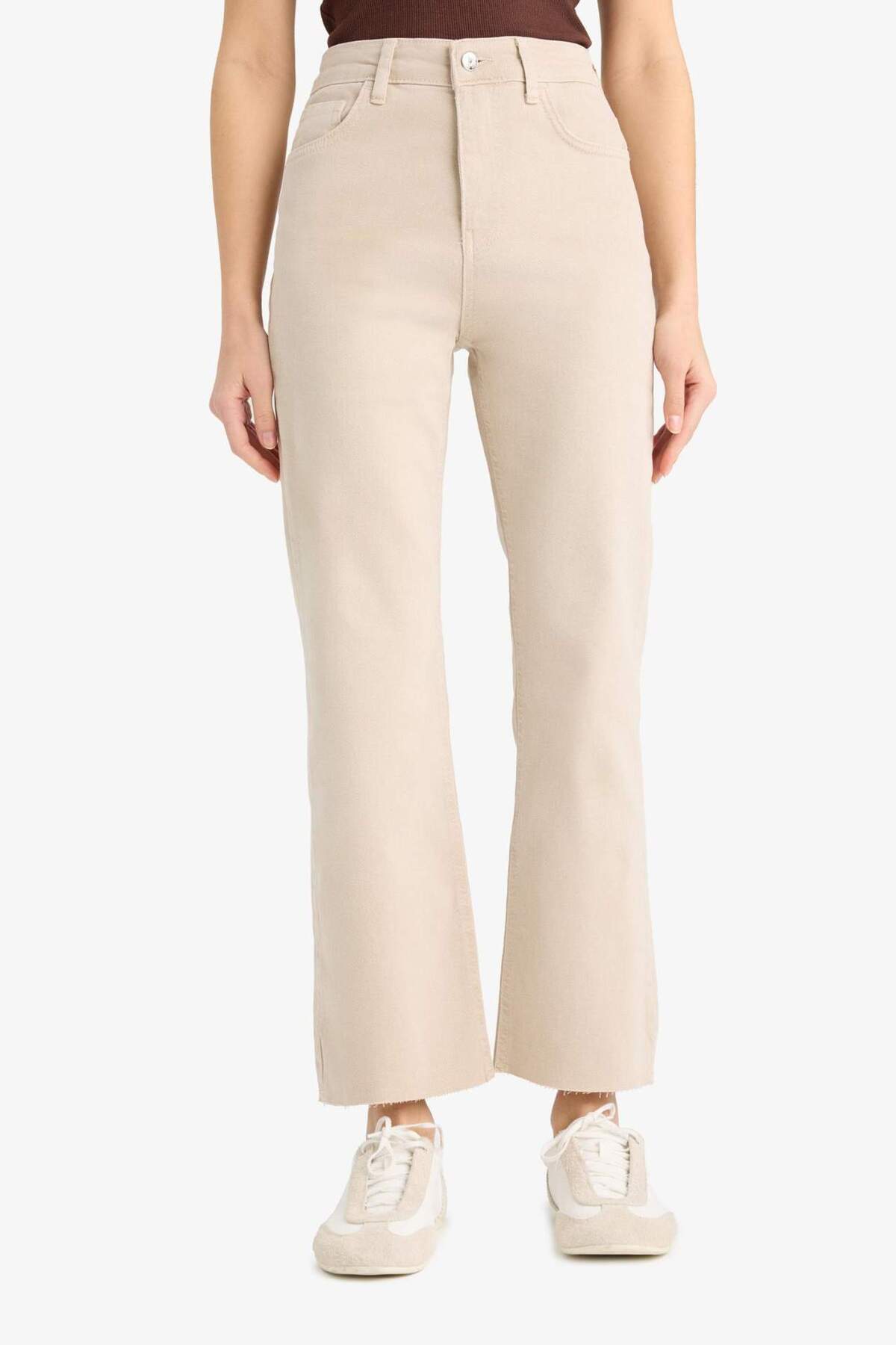 Defacto  Crop Flare Fit Yüksek Bel Bilek Boy Jean Pantolon E8017AX25SM - Görsel 6