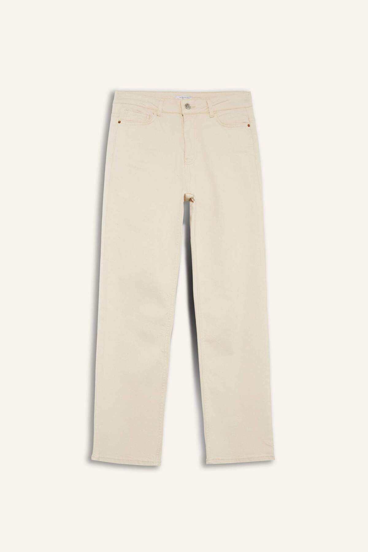 DeFacto Comfort Straıght Yüksek Bel Bilek Boy Jean Pantolon F0064AX25SM görsel 8