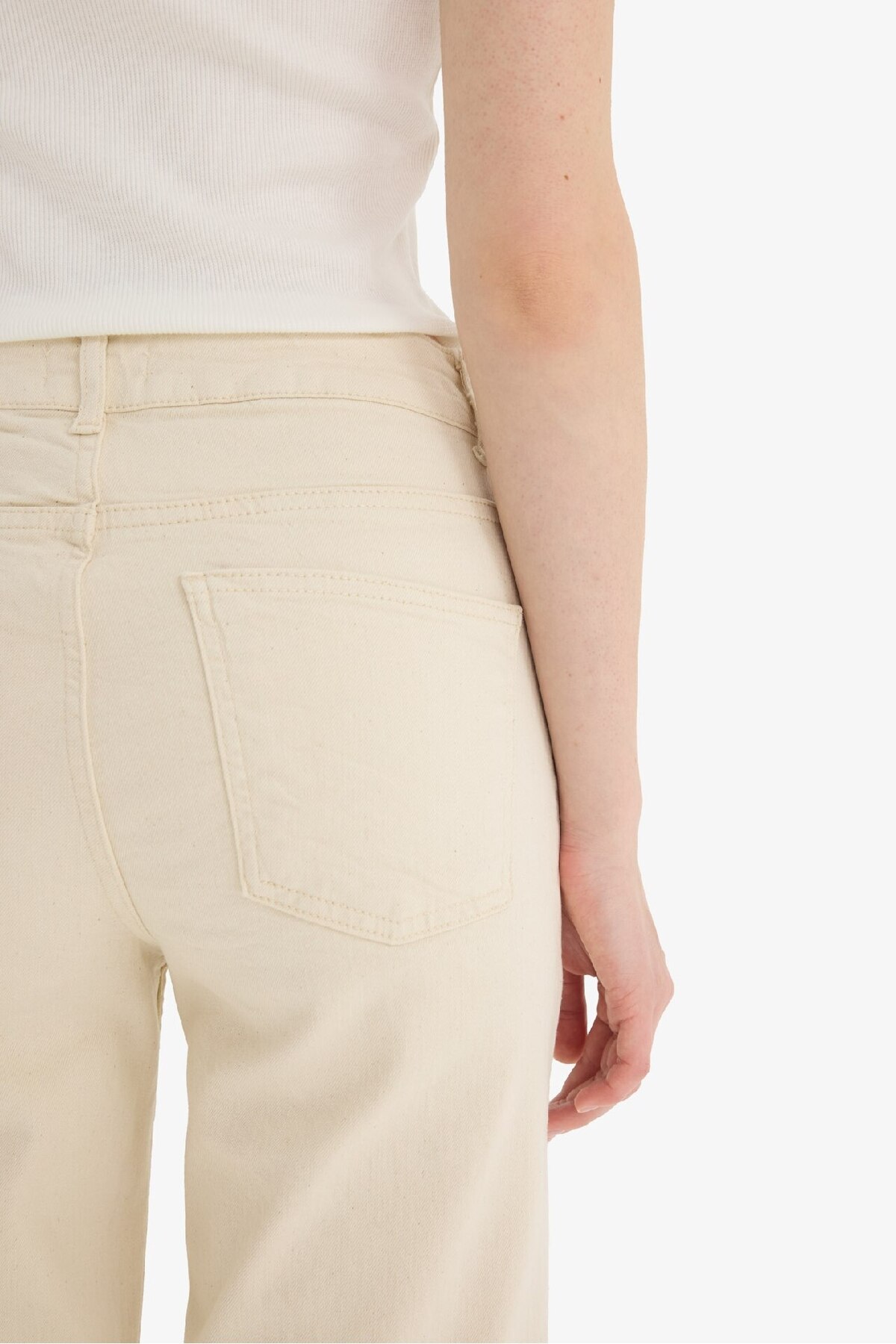 DeFacto Comfort Straıght Yüksek Bel Bilek Boy Jean Pantolon F0064AX25SM görsel 6
