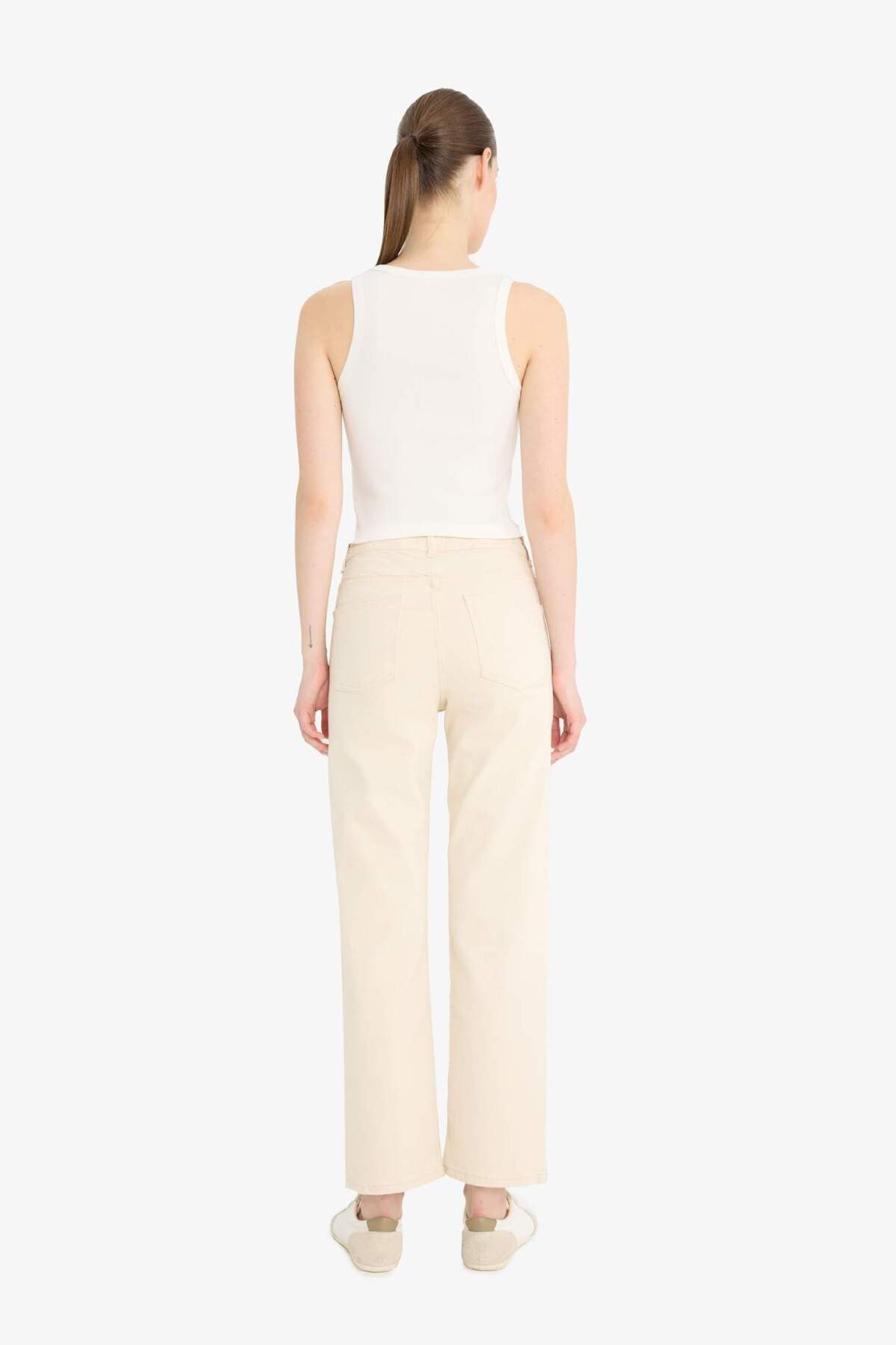 DeFacto Comfort Straıght Yüksek Bel Bilek Boy Jean Pantolon F0064AX25SM görsel 7