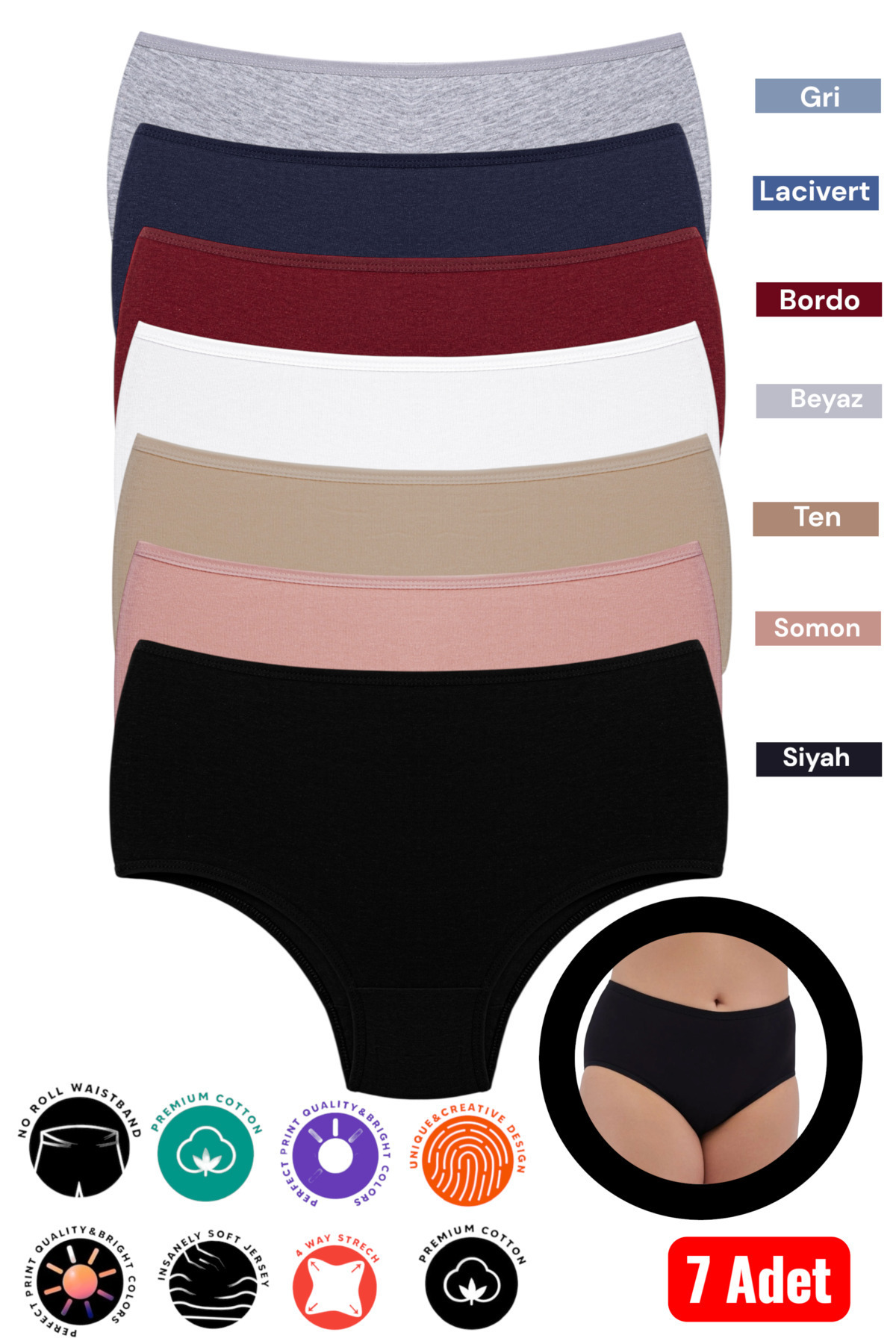 DU&ME Lüks Yüksek Bel Pamuklu Likralı Esnek Kadın Kilot