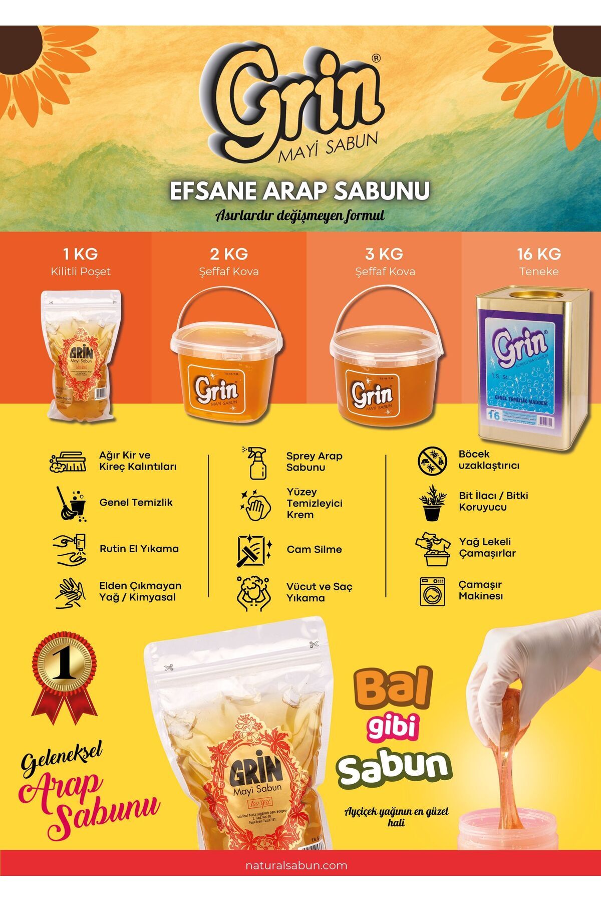 Grin Arap Sabunu 1 KG | Doğal Yüzey Temizleyici | Genel Amaçlı Temizlik | Deterjan Alternatifi fotoğrafı 5 (önizleme)