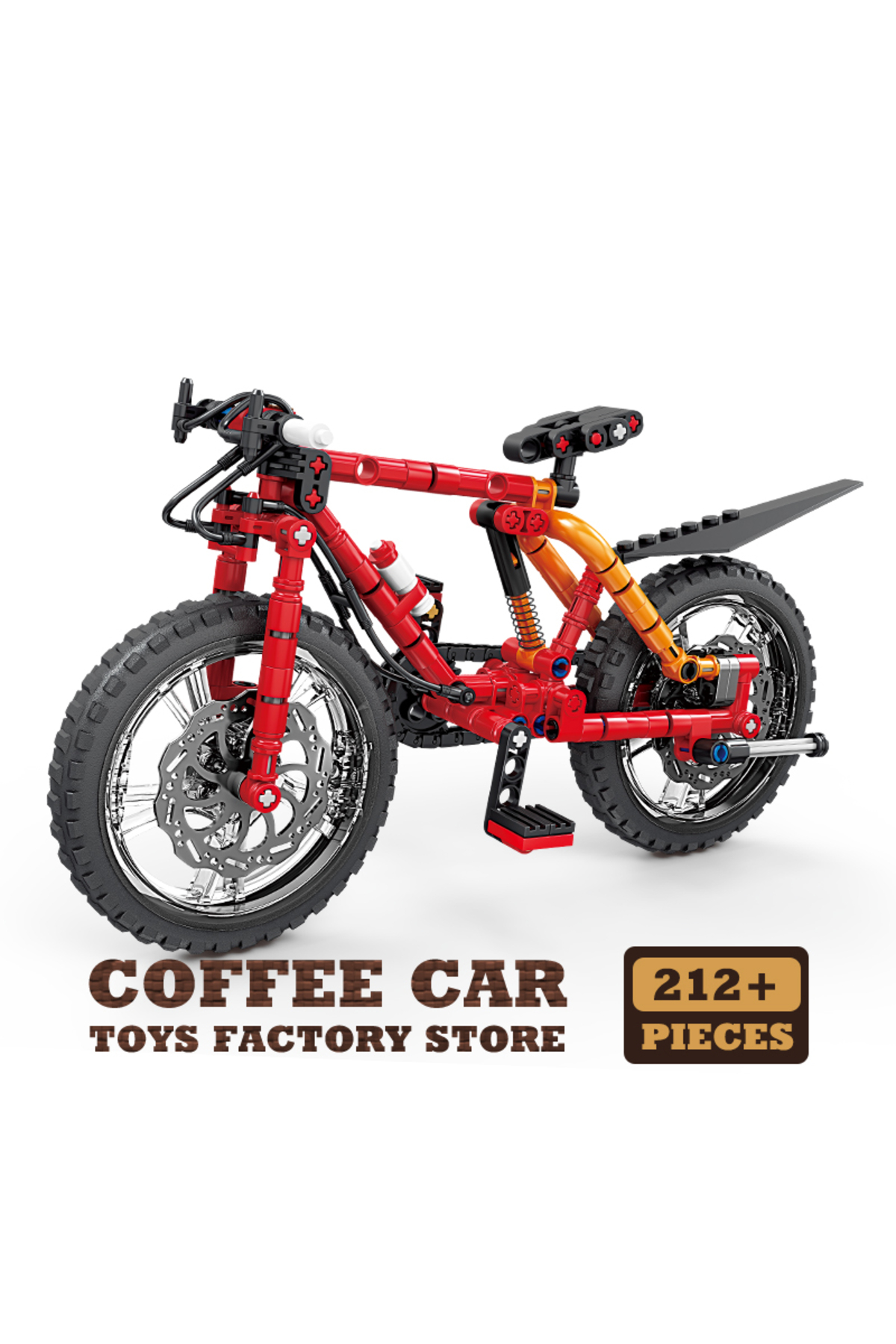 ۲۱۲ عدد بلوک‌های MOC دوچرخه کوهستان فناوری، بلوک‌های ساختمانی دوچرخه آفرود، اسباب‌بازی‌های سه‌بعدی، شهر، خودروی اسپرت