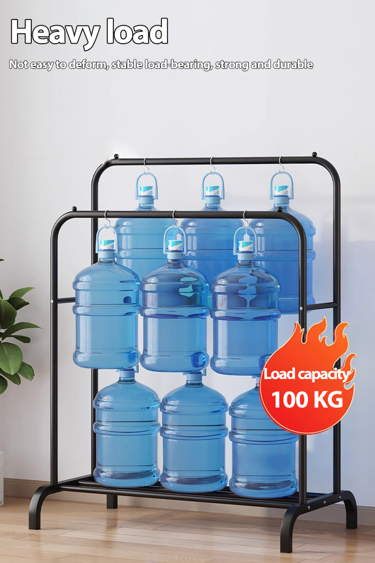 حامل ملابس مستقل مزدوج القطب من dida-cosmos لغرفة النوم، أسود ‎56 × 110 × 150 سم