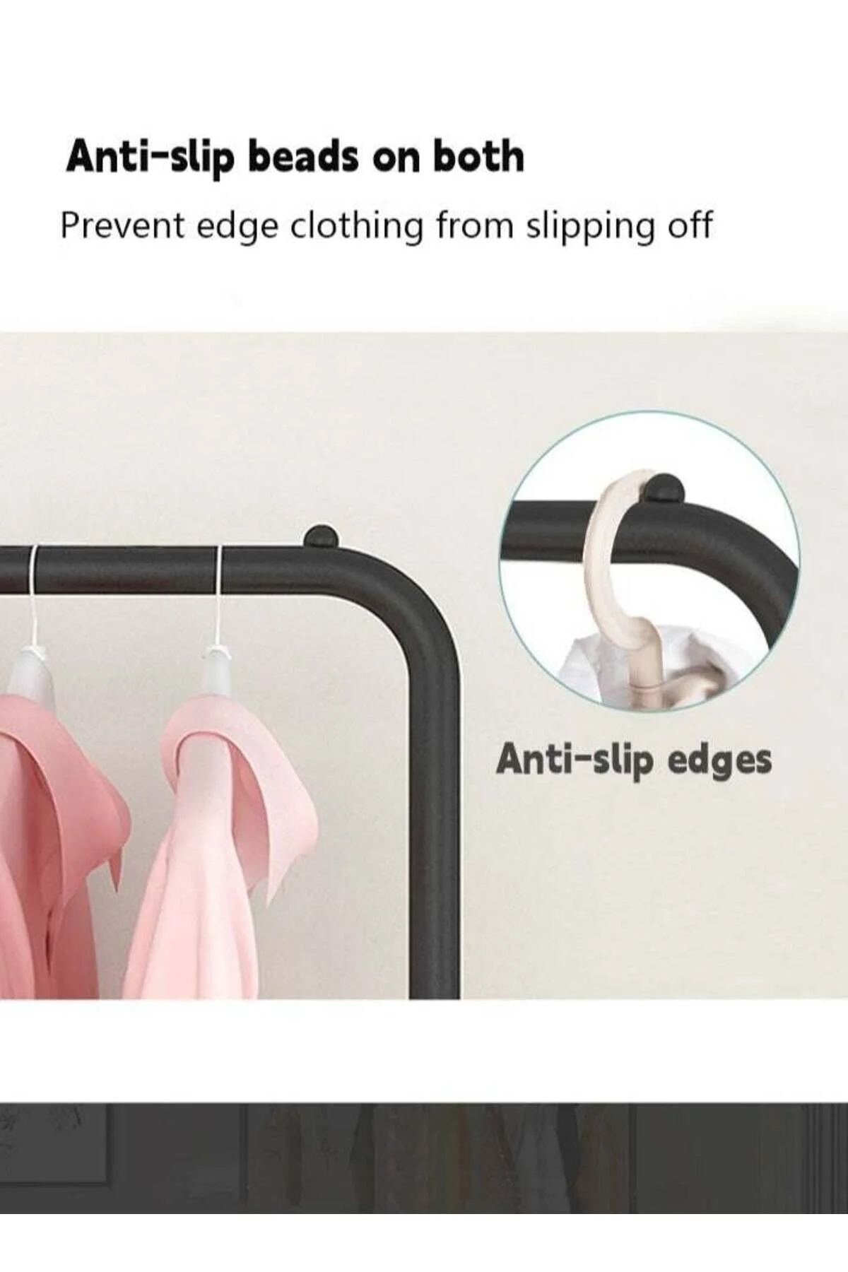 حامل ملابس مستقل مزدوج القطب من dida-cosmos لغرفة النوم، أسود ‎56 × 110 × 150 سم