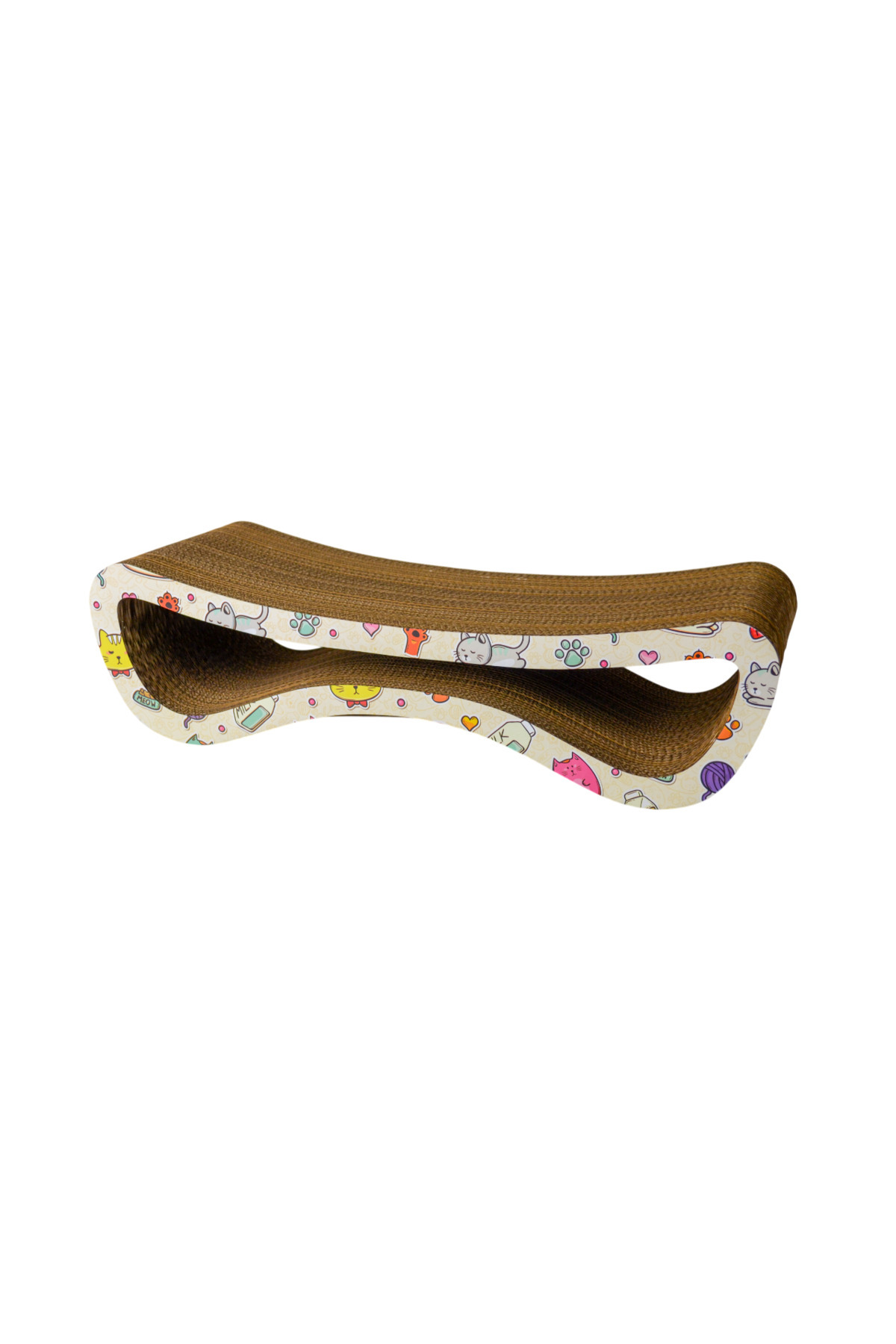 Rotipet Karton Kedi Tırmalama Kedi Desenli Medium 60,5x15,5x24 Cm