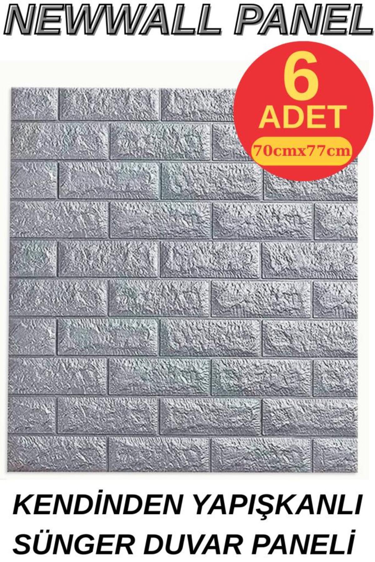 Self-Adhesive Sponge Gray Brick Wall Panel 70x77cm 6pcs