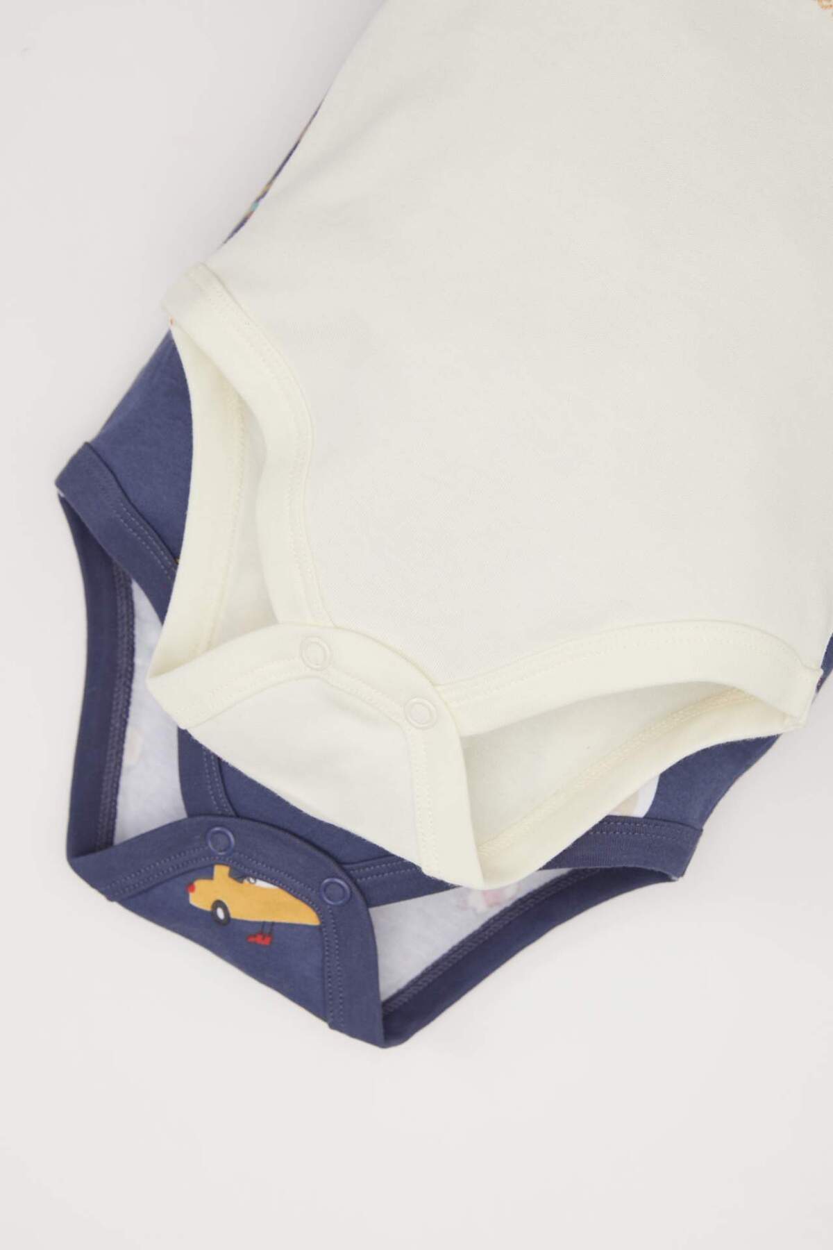 Defacto Erkek Bebek Yenidoğan Zarf Yaka Yılbaşı Temalı 2'li Uzun Kollu Çıtçıtlı Body D6504A524WN fotoğrafı 3 (önizleme)