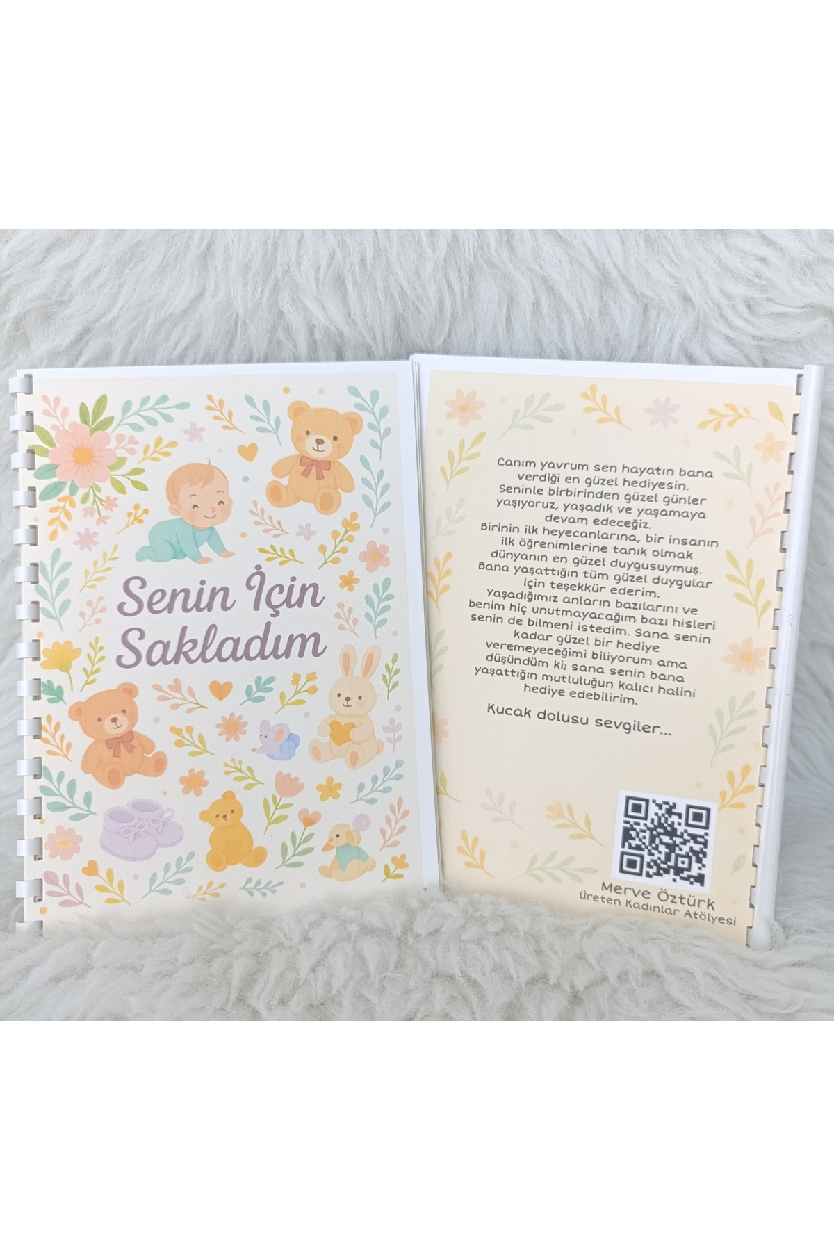Merve ÖZTÜRK Bebek Anı Defteri – İlk Yıl Günlüğü – Hatıra Defteri – Anne Bebek Günlüğü El yapımı fotoğrafı 2 (önizleme)